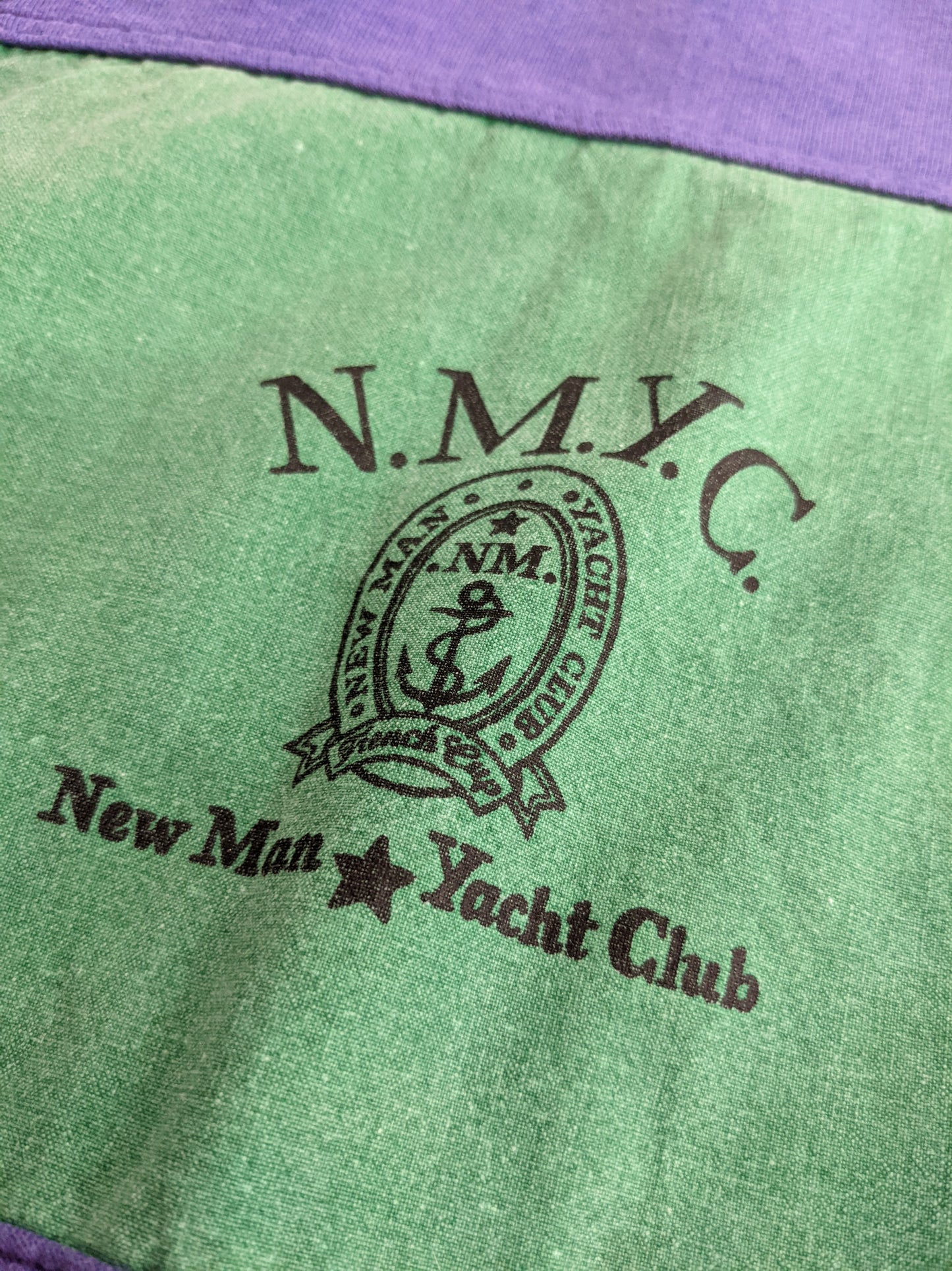 80s New Man Sweatshirt Purple Green M