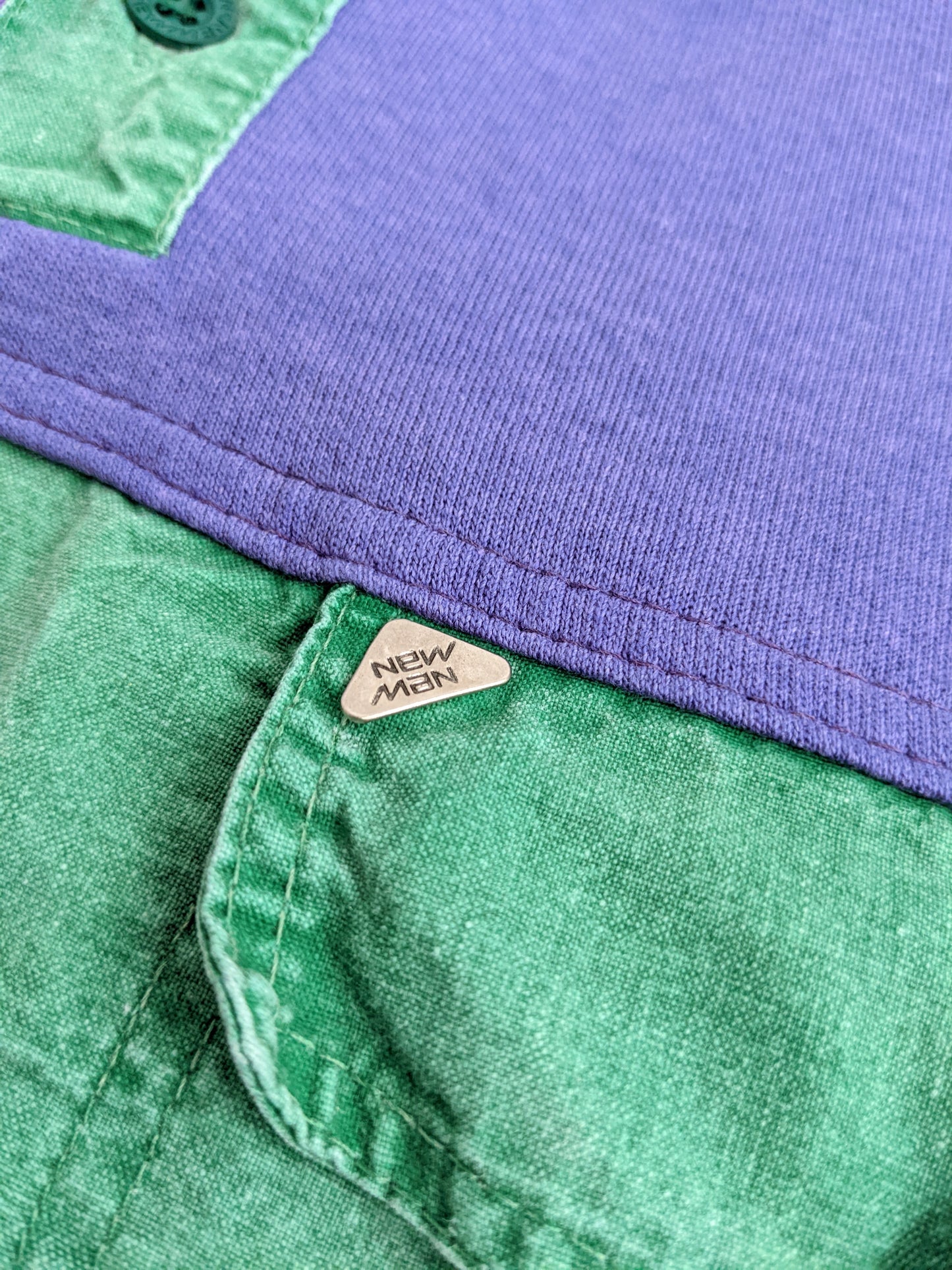 80s New Man Sweatshirt Purple Green M
