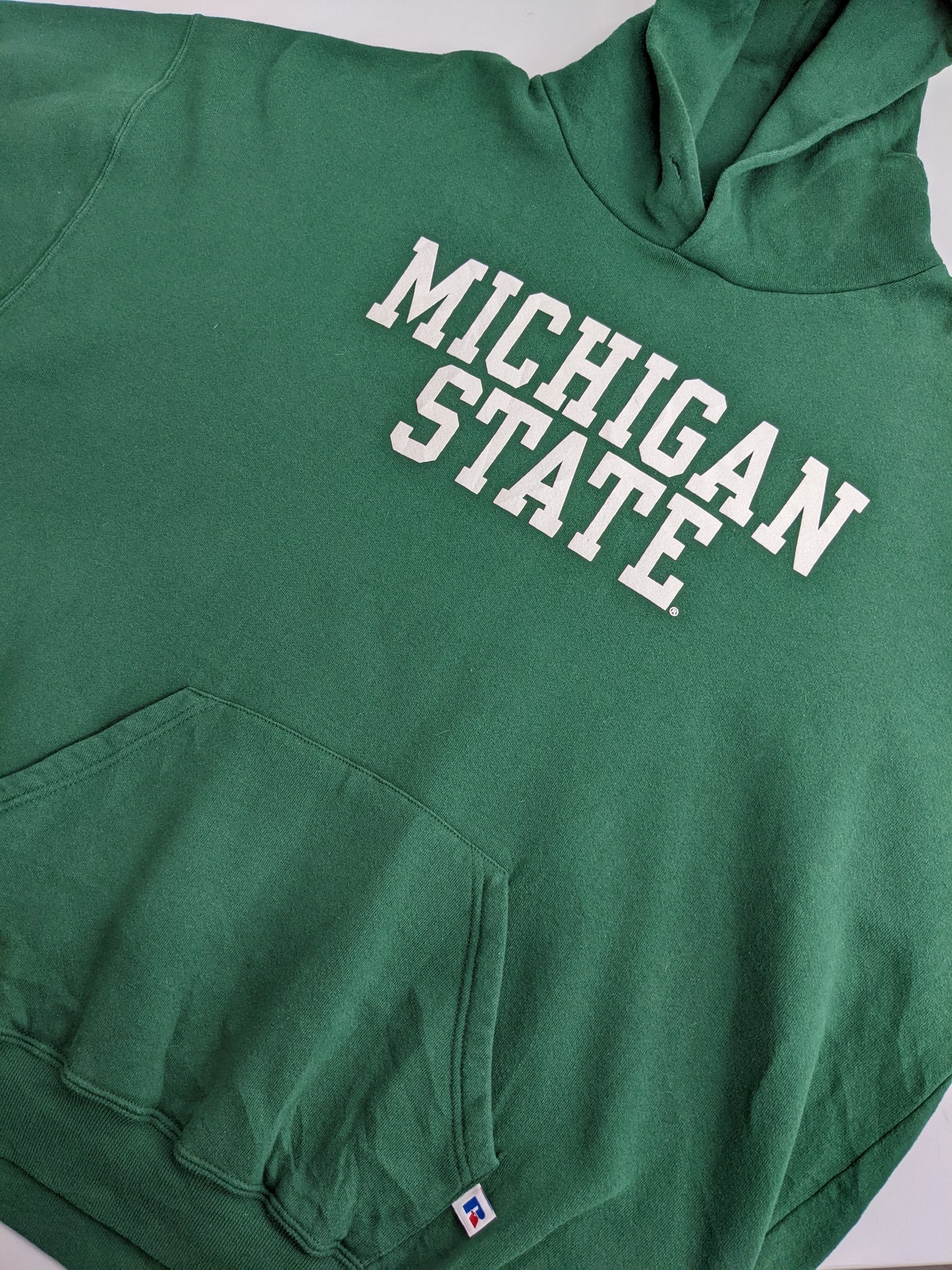 00s Russel Athletic Michigan State Hoodie Green XXXL