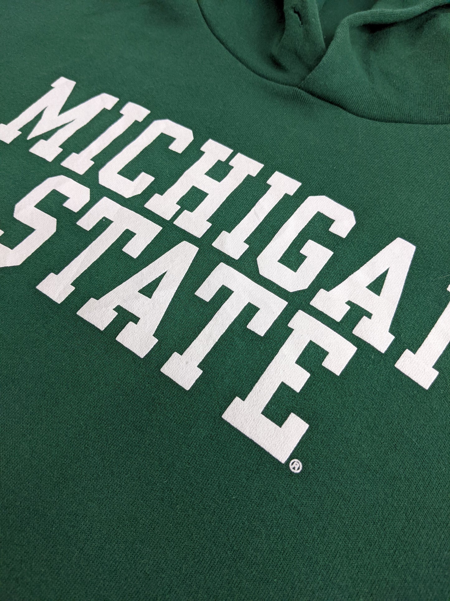 00s Russel Athletic Michigan State Hoodie Green XXXL