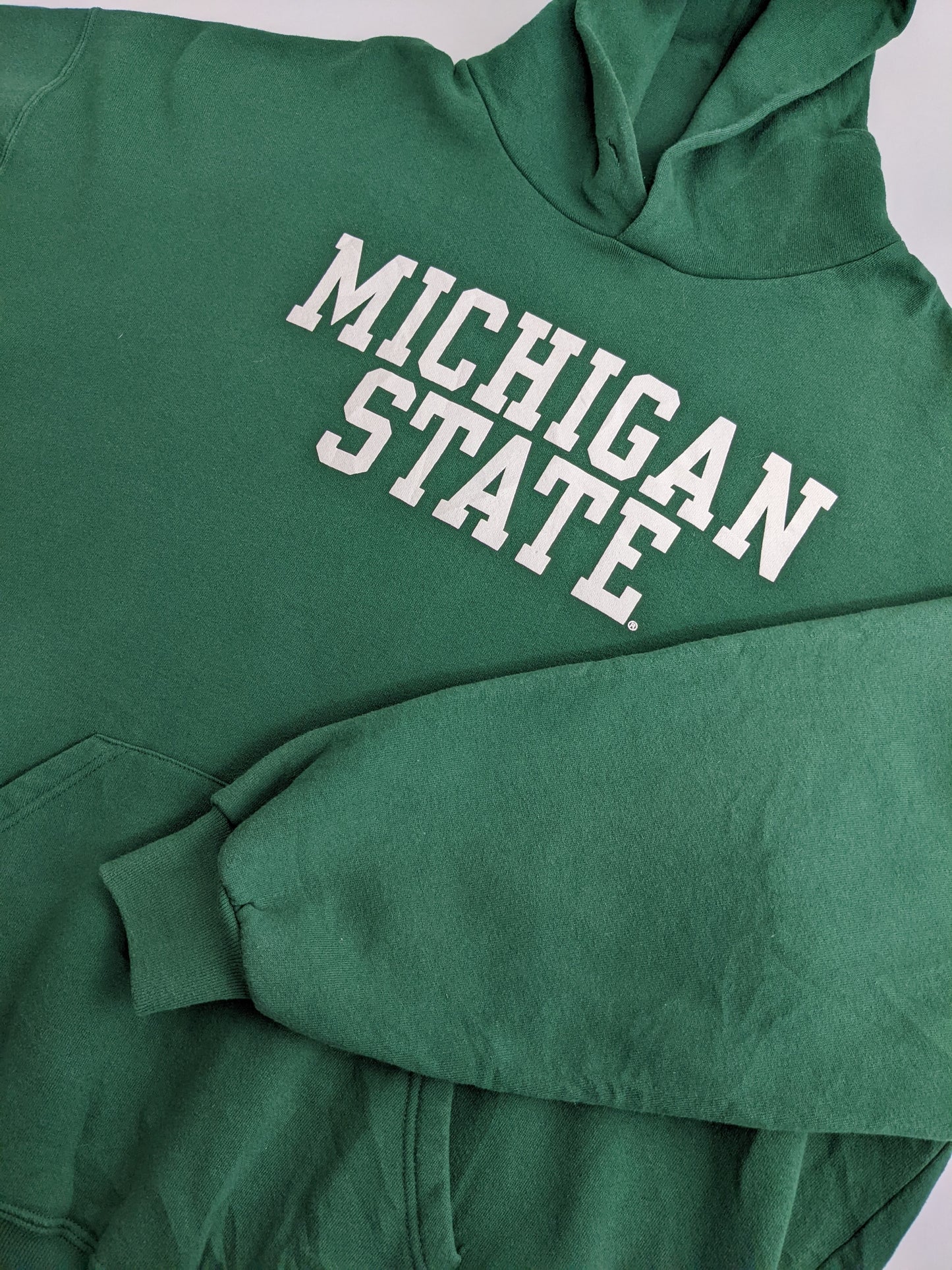 00s Russel Athletic Michigan State Hoodie Green XXXL