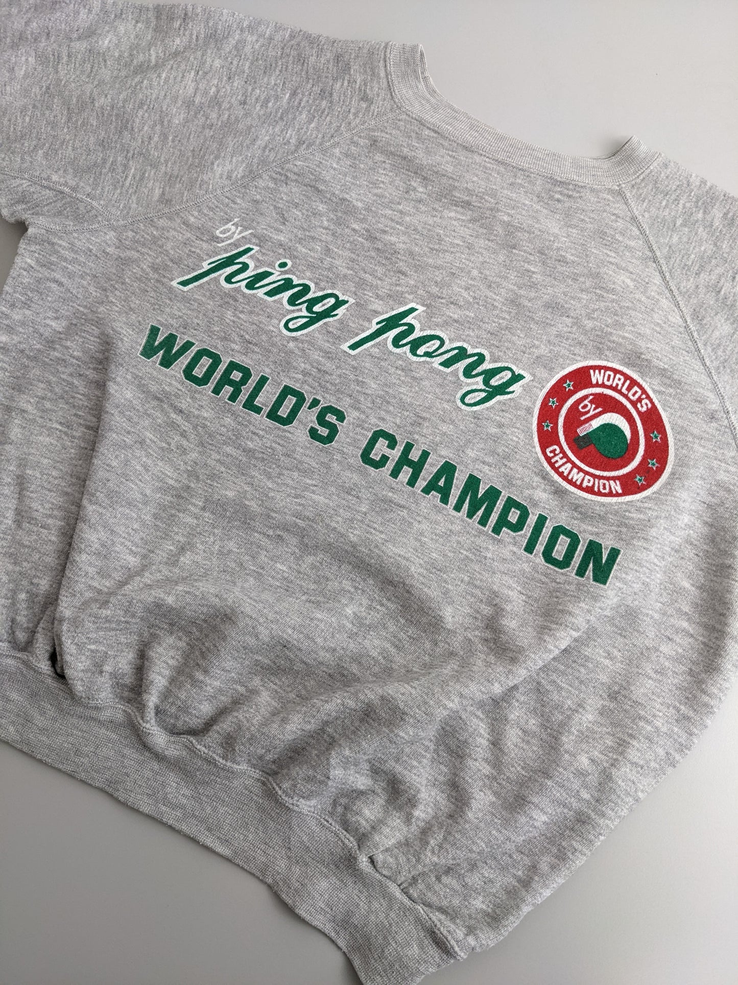 80s Unbranded Ping Pong Sweatshirt Grey S