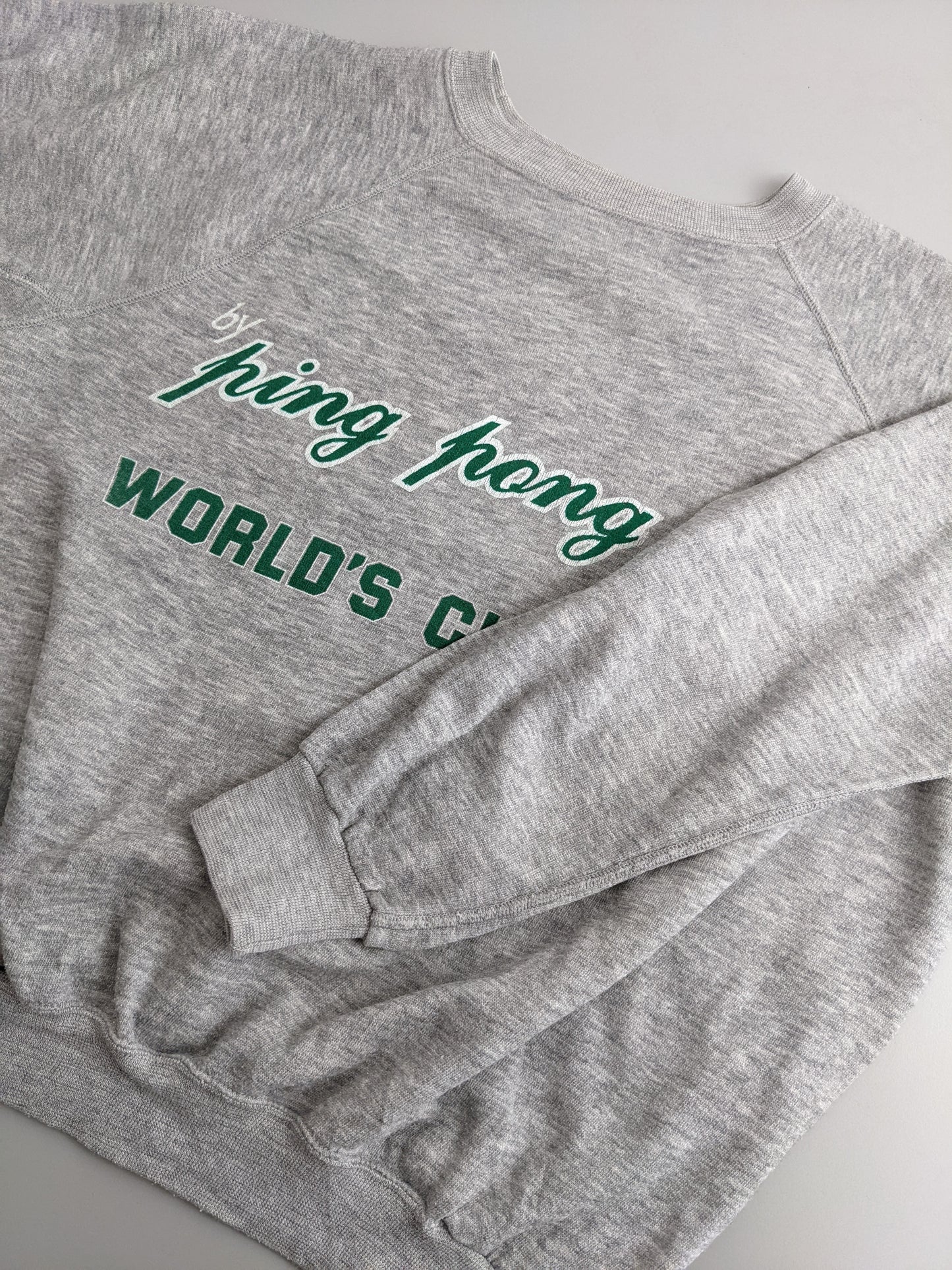 80s Unbranded Ping Pong Sweatshirt Grey S
