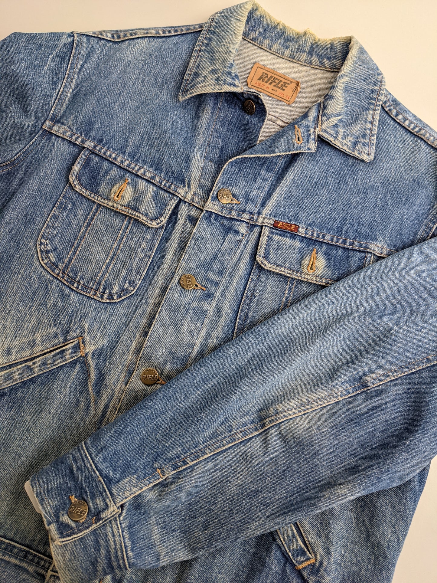 90s Rifle Jeans Jacket Blue L