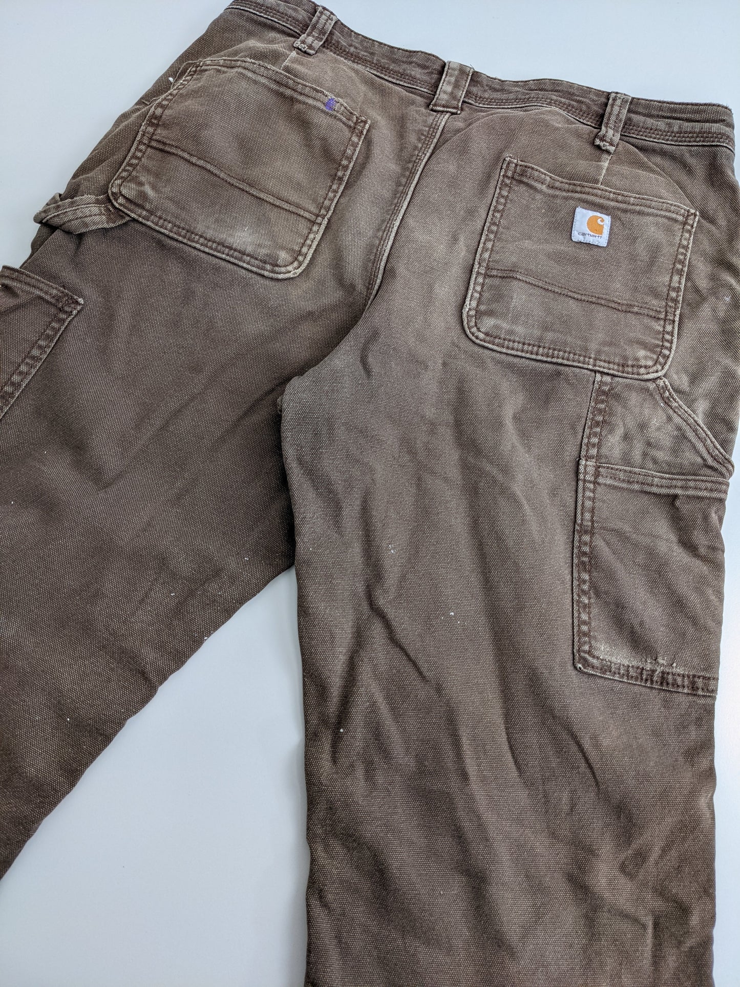 00s Carhartt Distressed Reworked Workwear Pant Brown 10 Regular