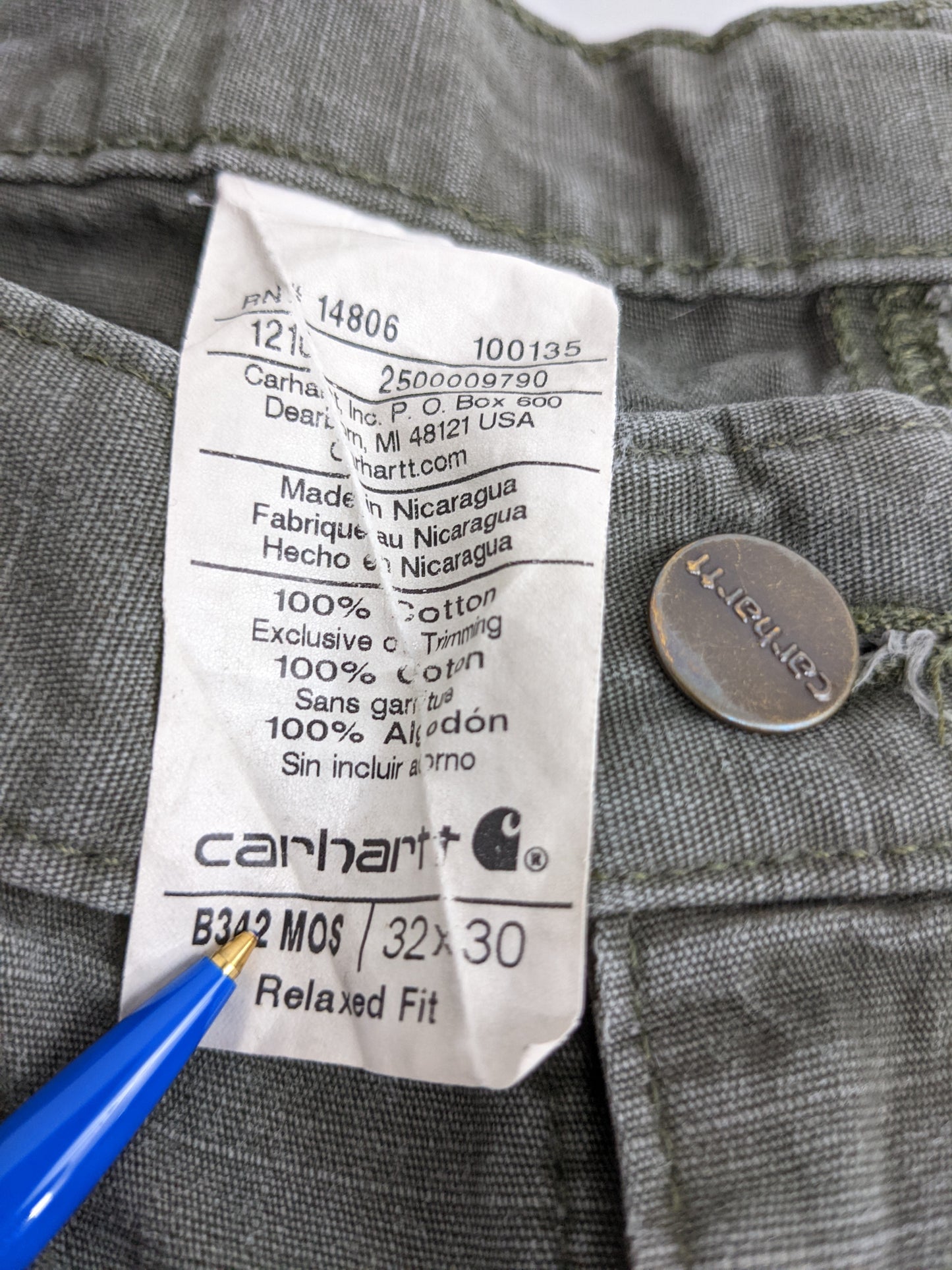 00s Carhartt Workwear Pant Khaki 32x30