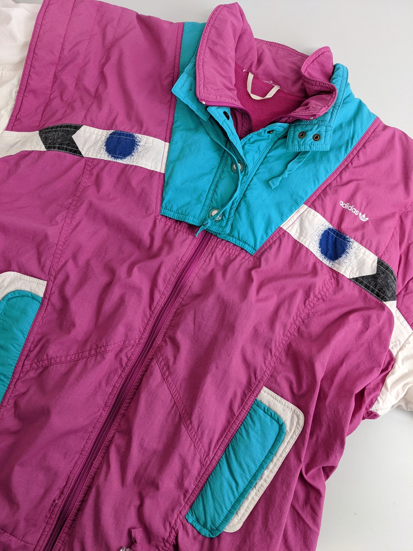 90s Adidas Jacket Pink White L