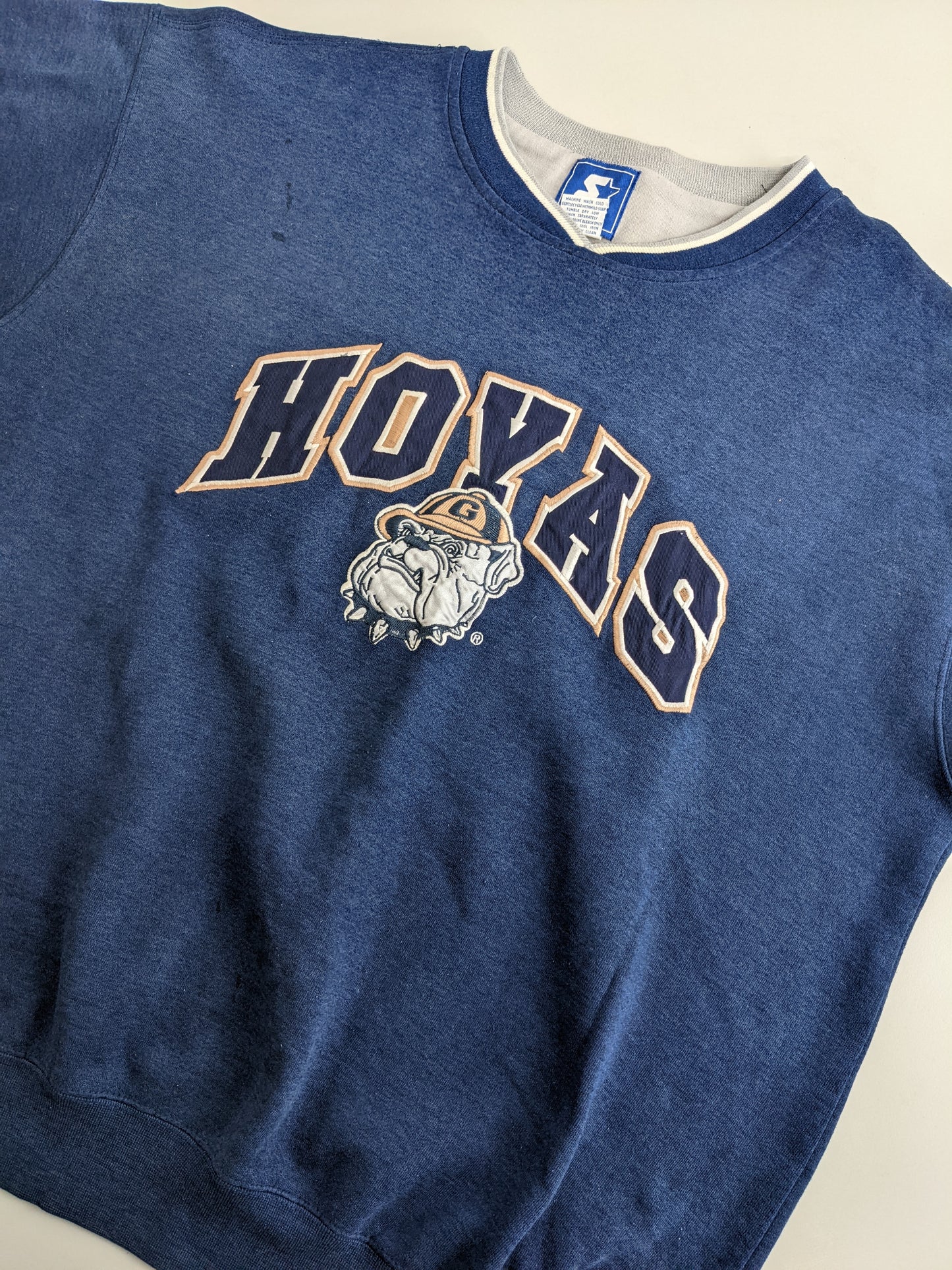 90s Starter Georgetown Hoyas Sweatshirt Navy XL