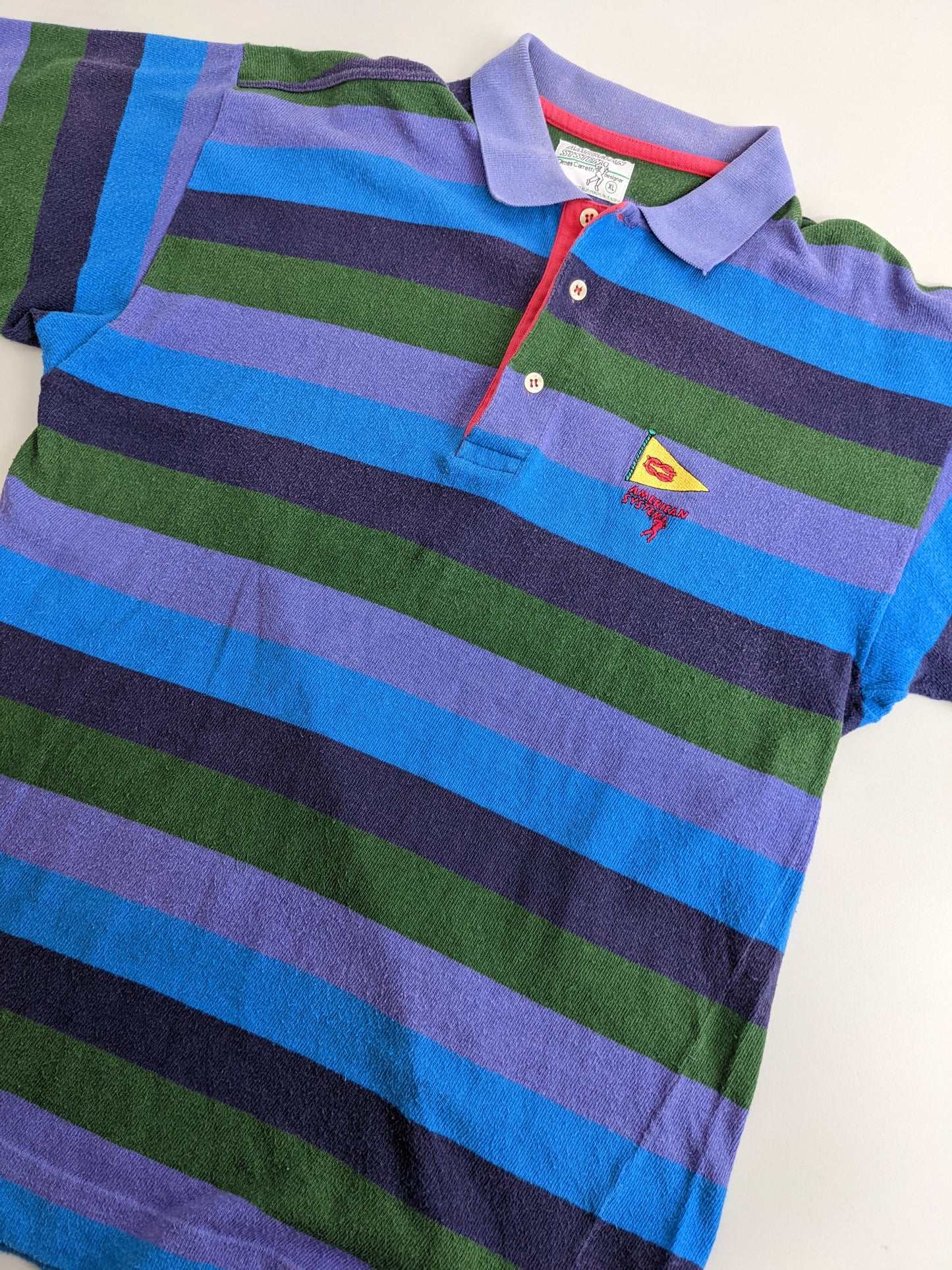 90s American System Polo Blue Purple M