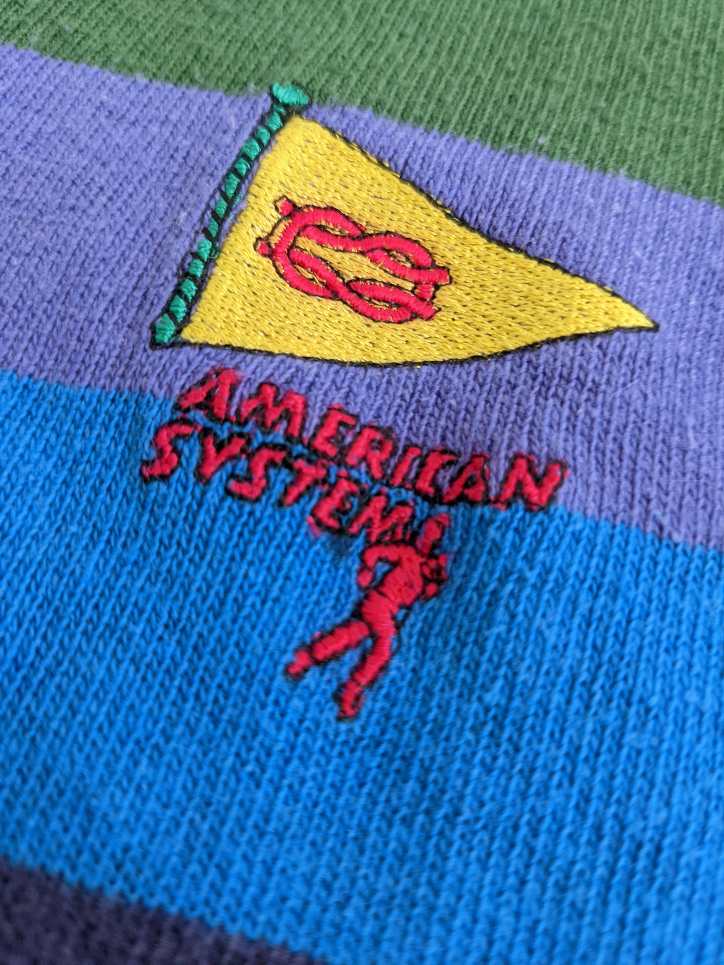 90s American System Polo Blue Purple M