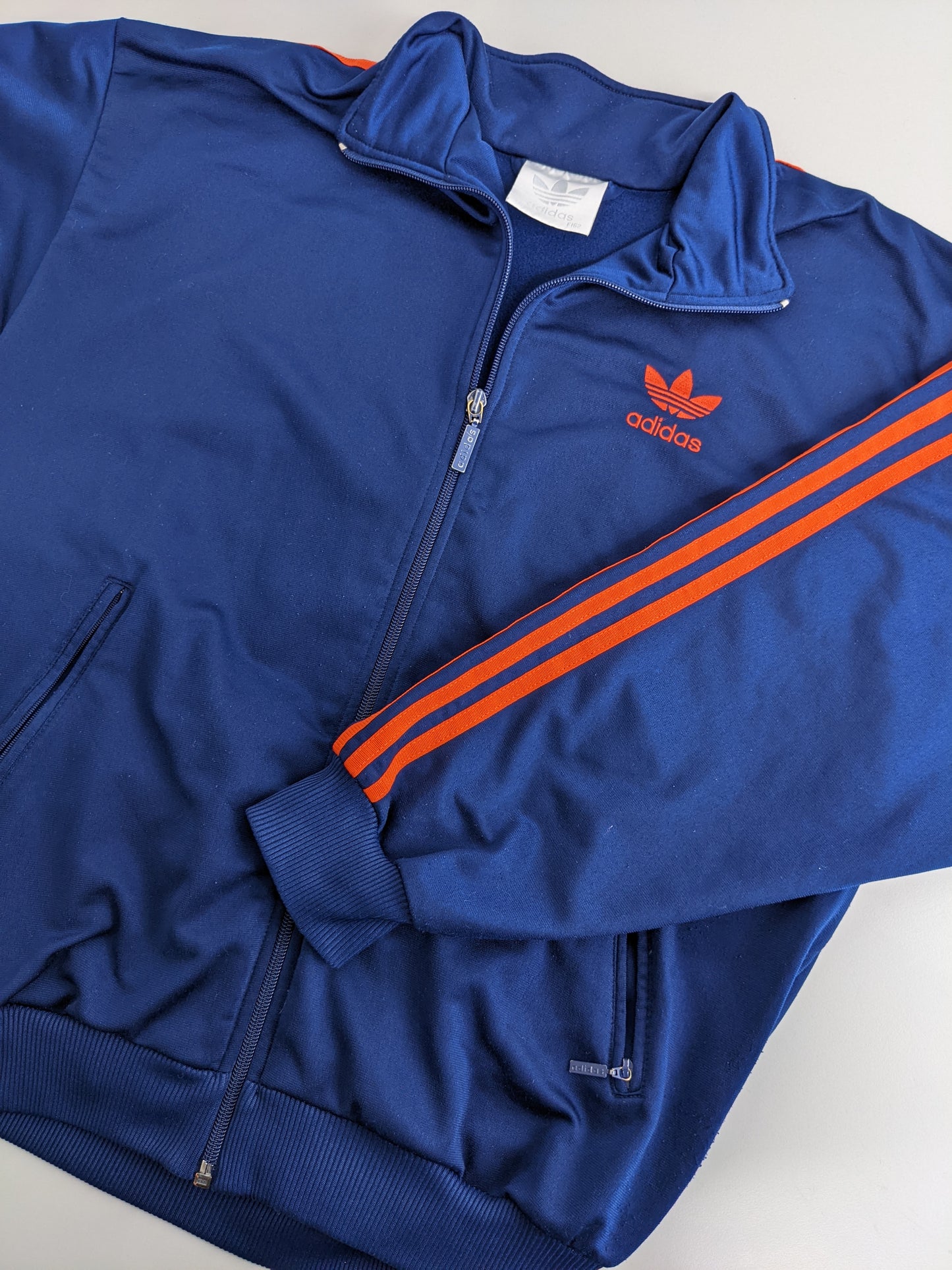 90s Adidas Trackjacket Navy Orange S/M