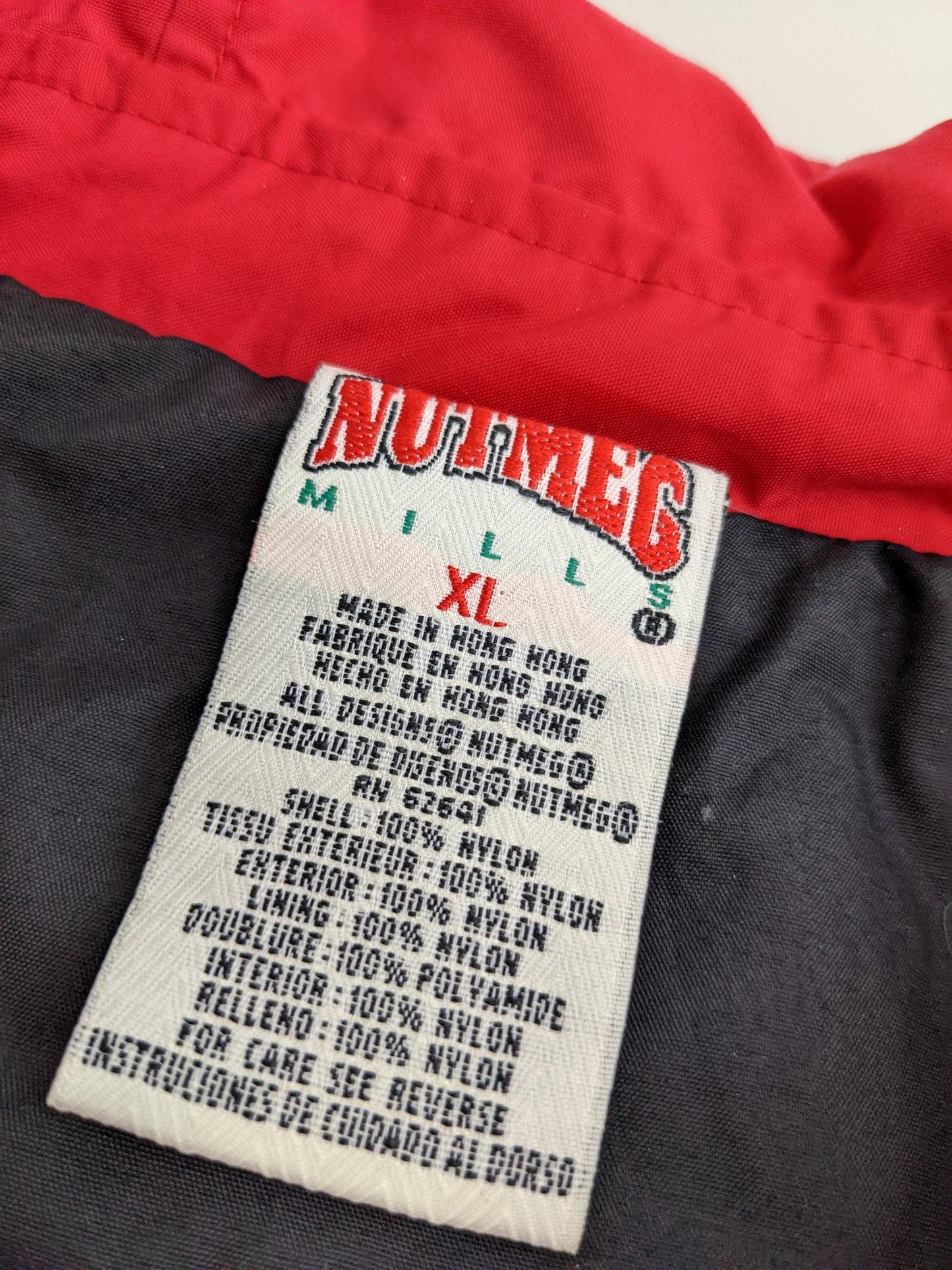 90s Nutmeg Mills Kansas City Chiefs NFL Jacket Black Red XL
