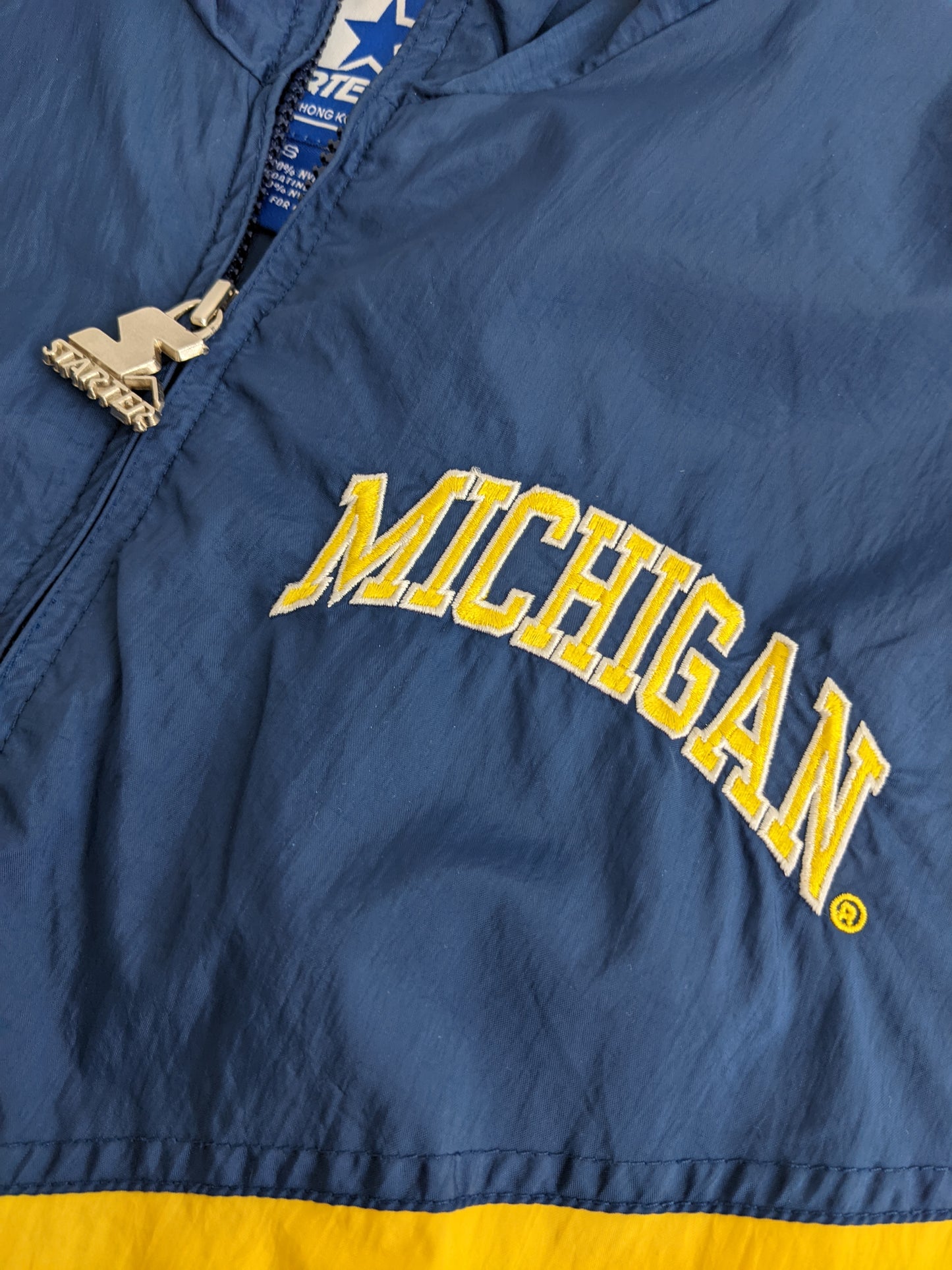 90s Starter Michigan Wolverines NCAA Jacket Blue S/M