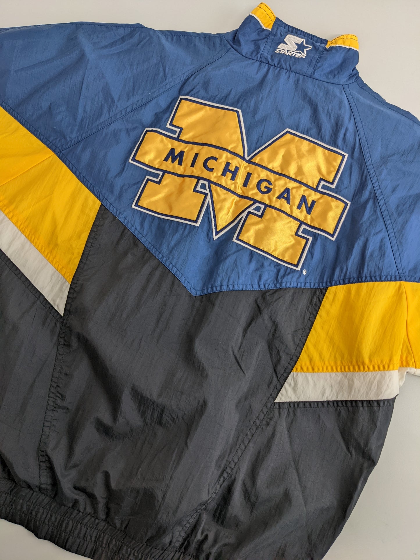 90s Starter Michigan Wolverines NCAA Jacket Blue S/M