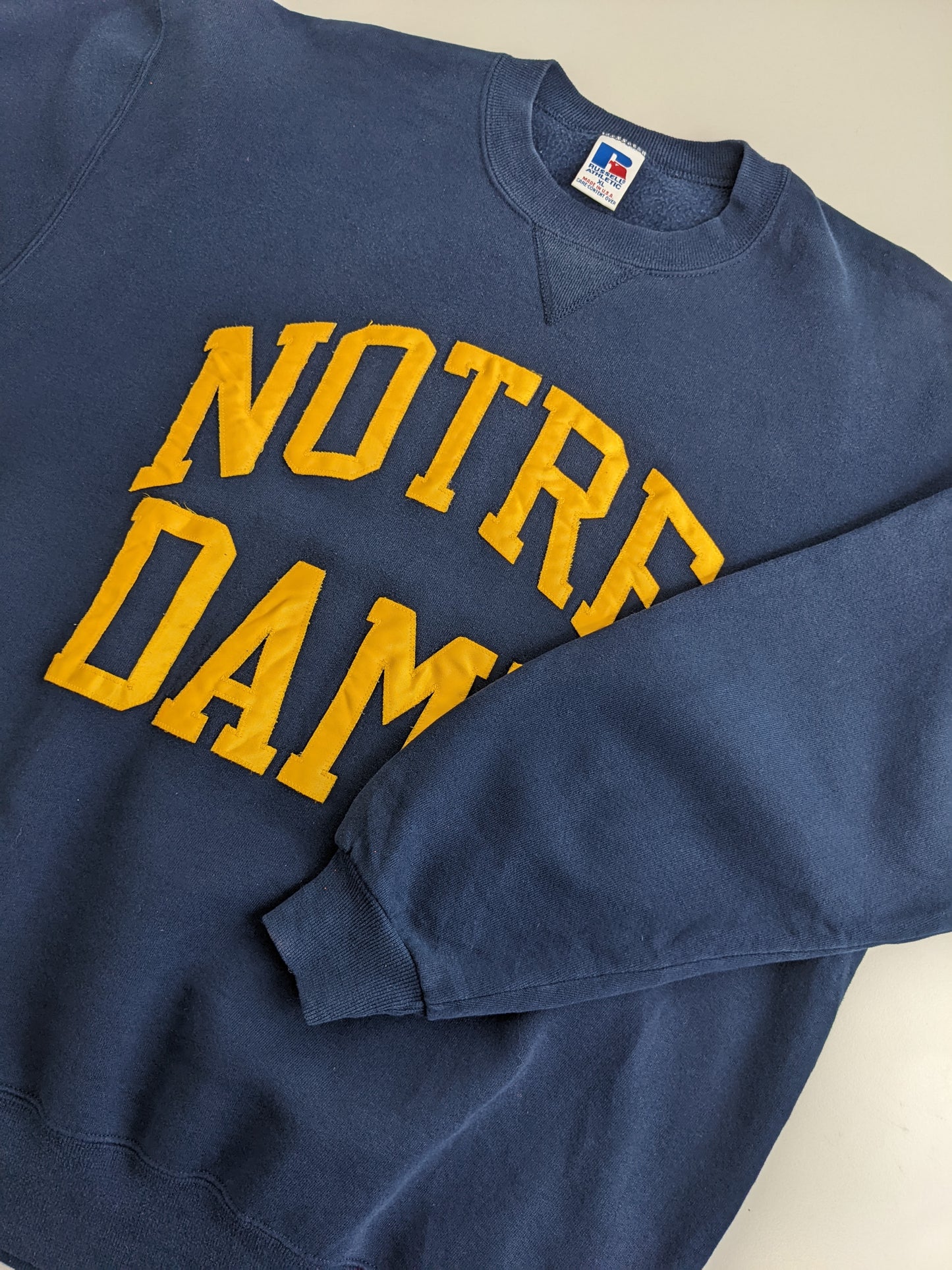 90s Russel Athletic Notre Dame NCAA Sweatshirt Navy XL