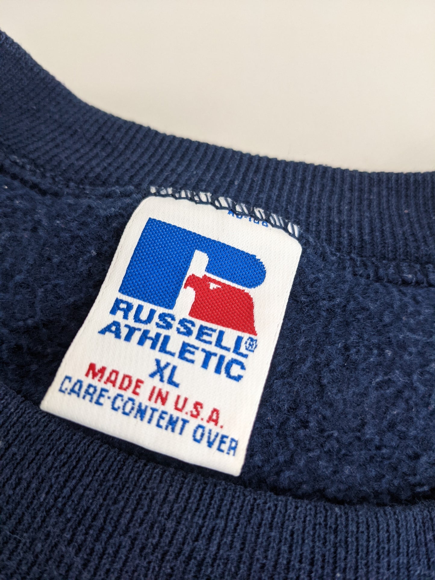 90s Russel Athletic Notre Dame NCAA Sweatshirt Navy XL