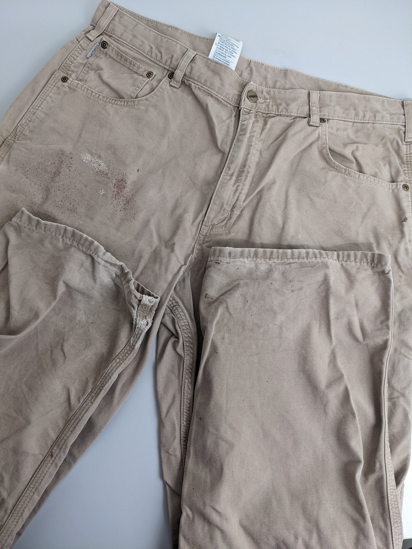 00s Distressed Carhartt Pant Beige 38x32