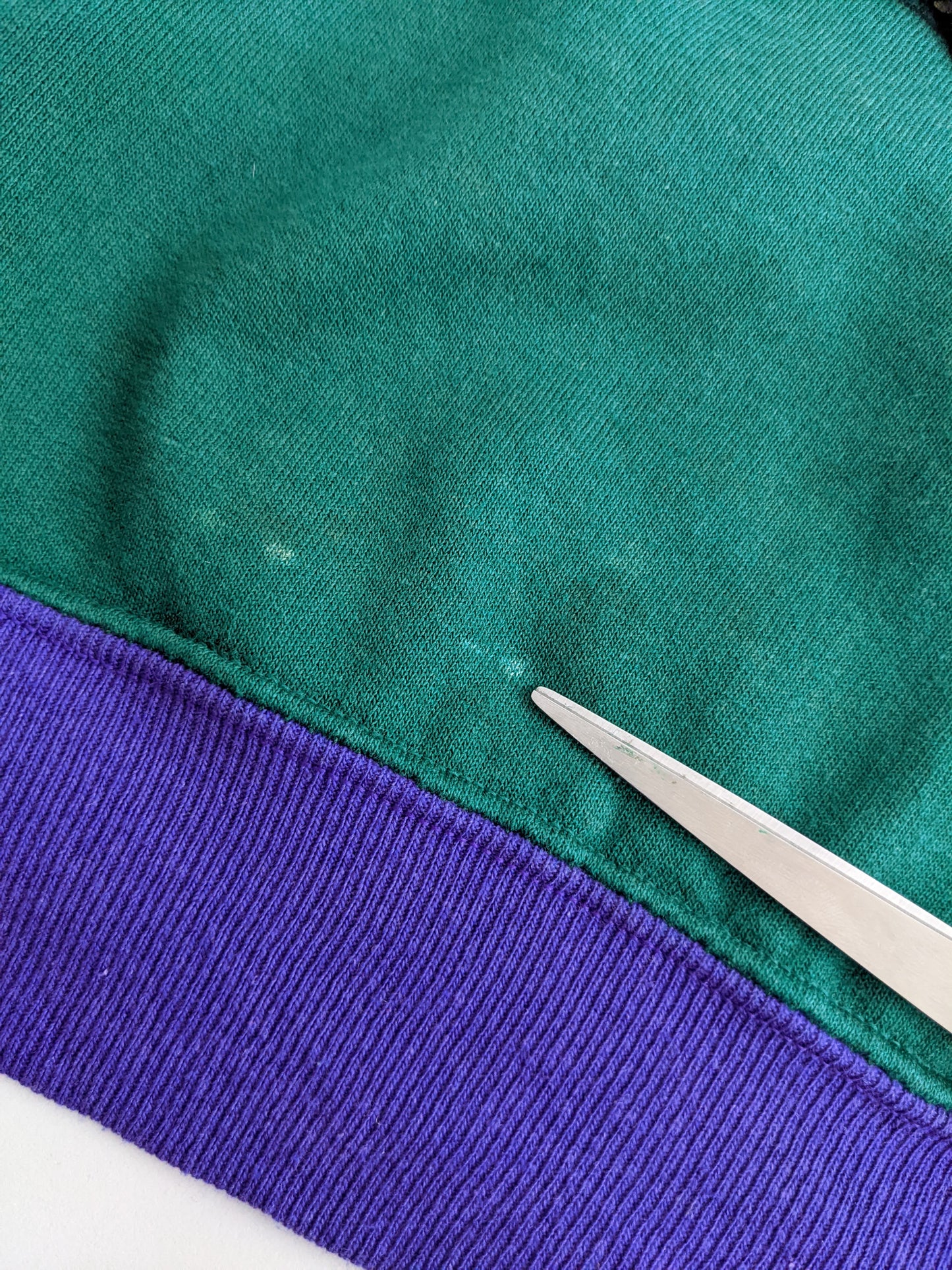 80s Unbranded Sweatshirt Purple Green L