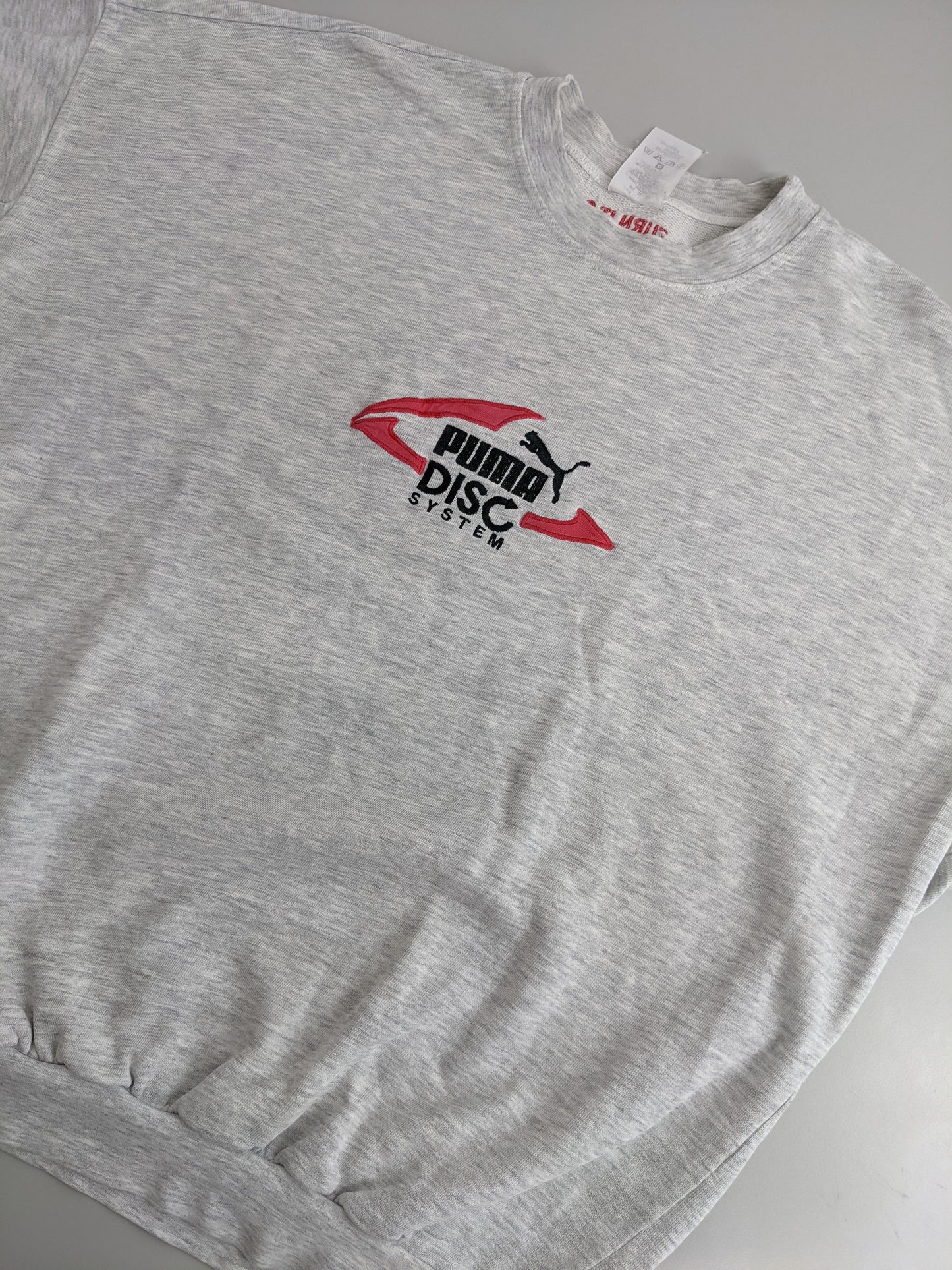 90s Puma Disc System Sweatshirt Grey White XL