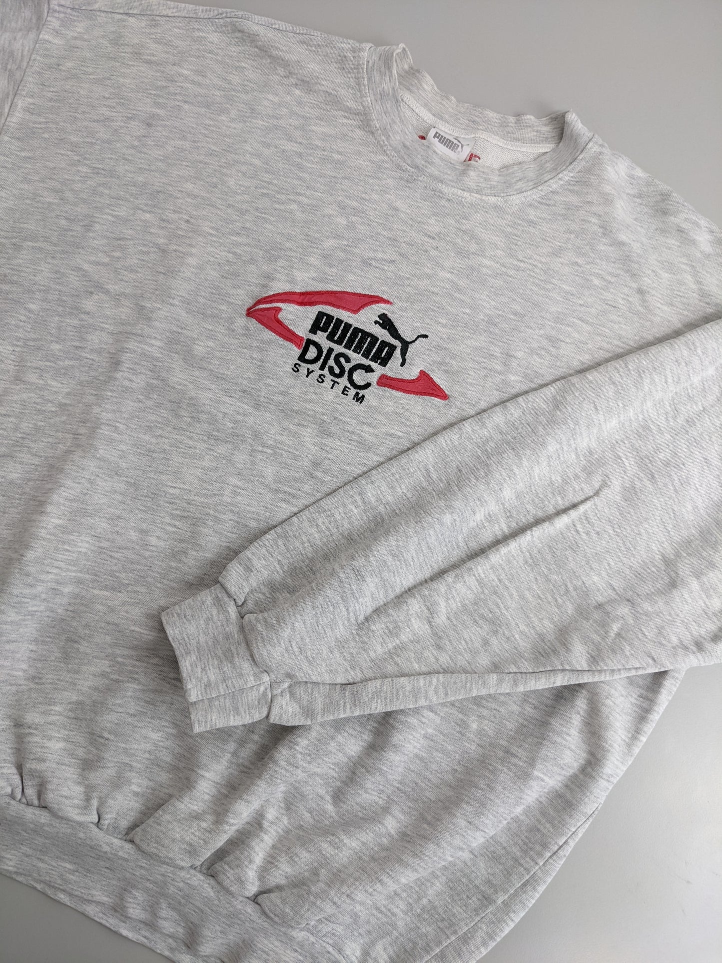 90s Puma Disc System Sweatshirt Grey White XL