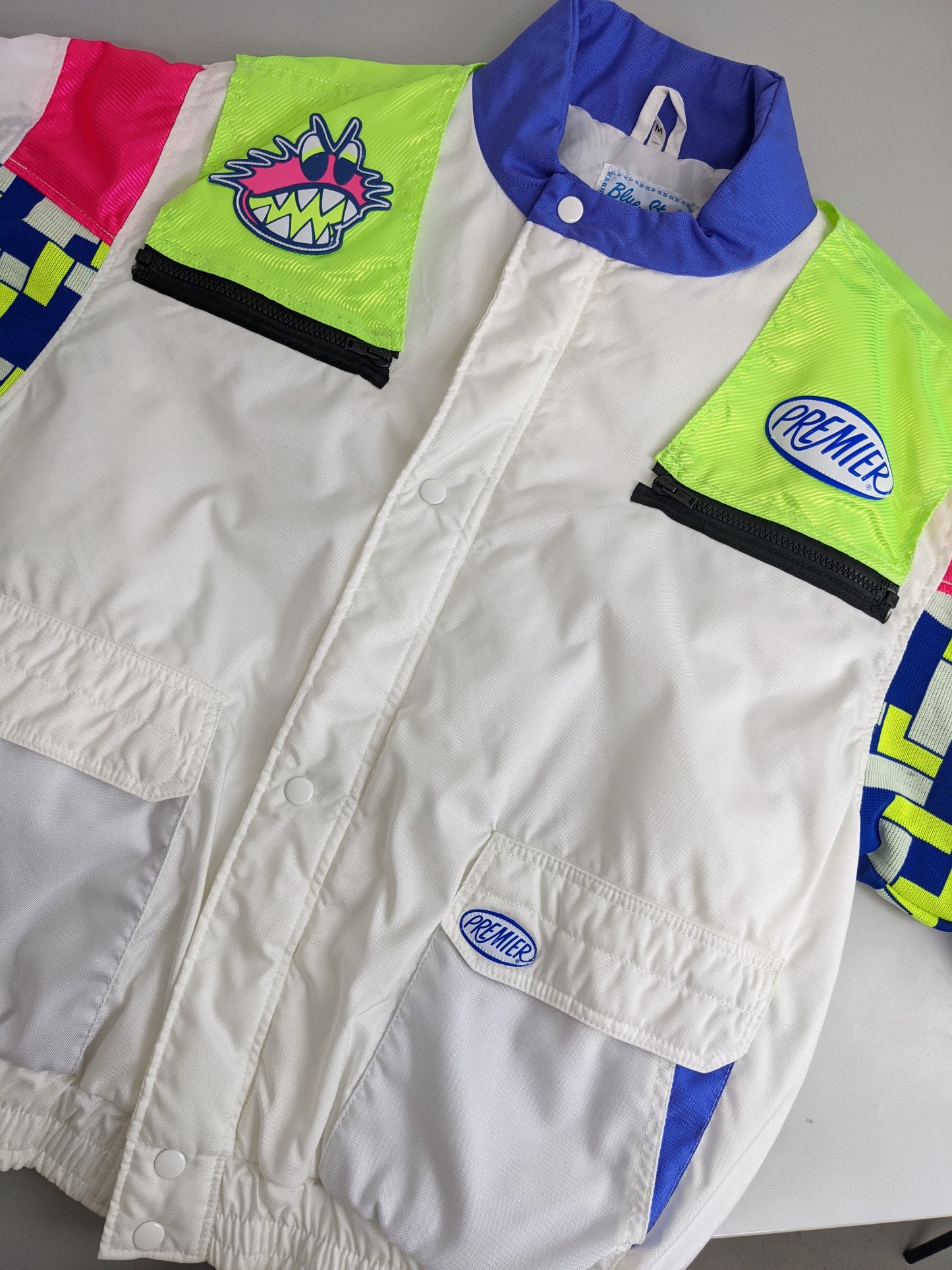 90s Blue Style Premier Dirt Demon Motocross Jacket White Purple M