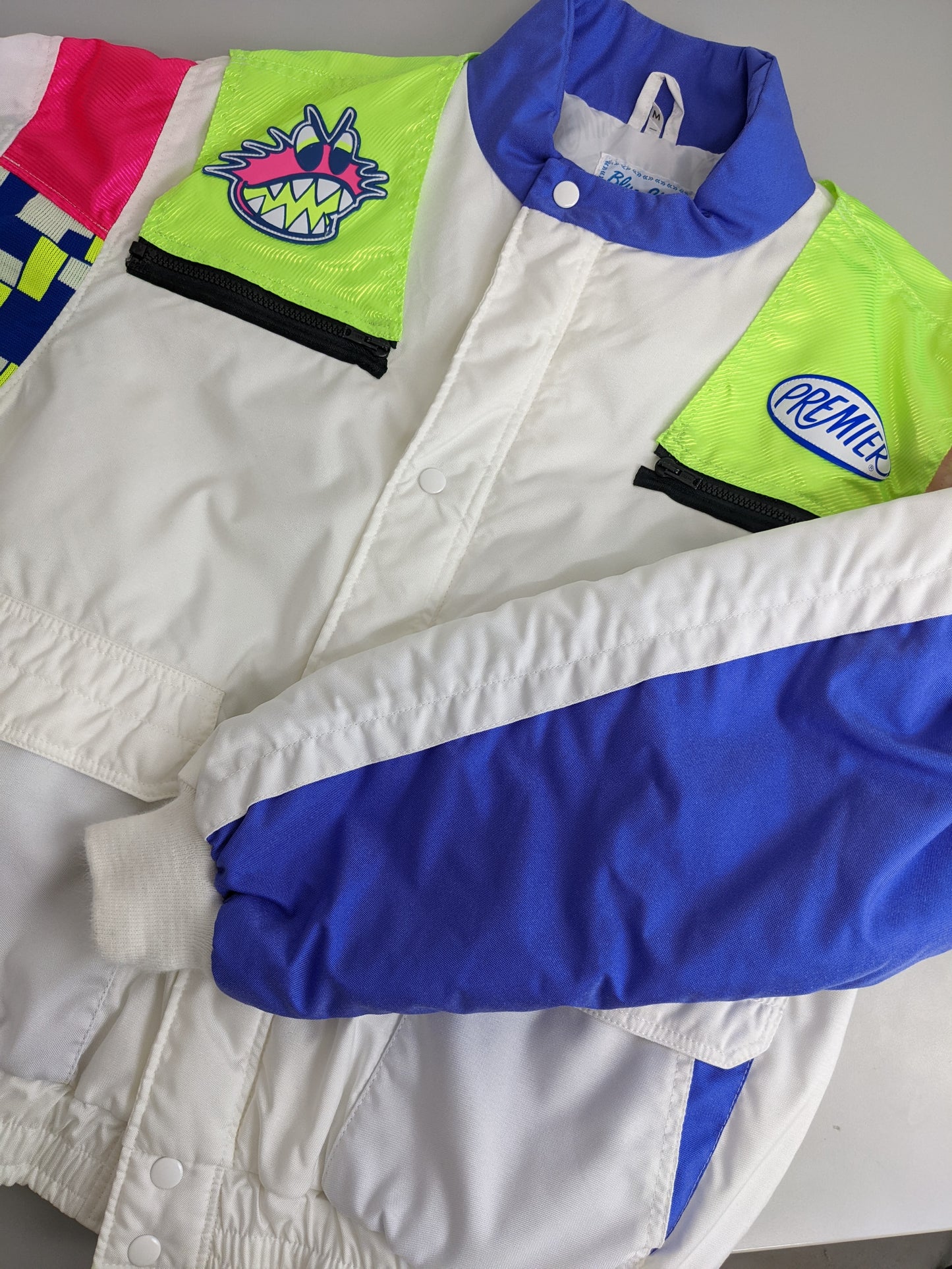 90s Blue Style Premier Dirt Demon Motocross Jacket White Purple M