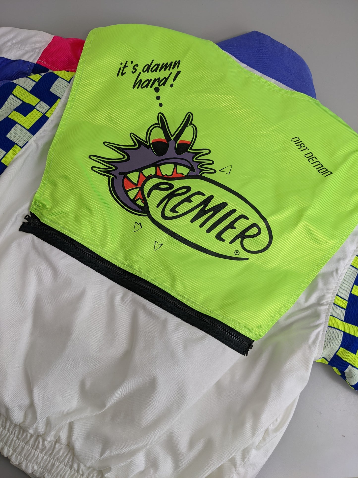 90s Blue Style Premier Dirt Demon Motocross Jacket White Purple M
