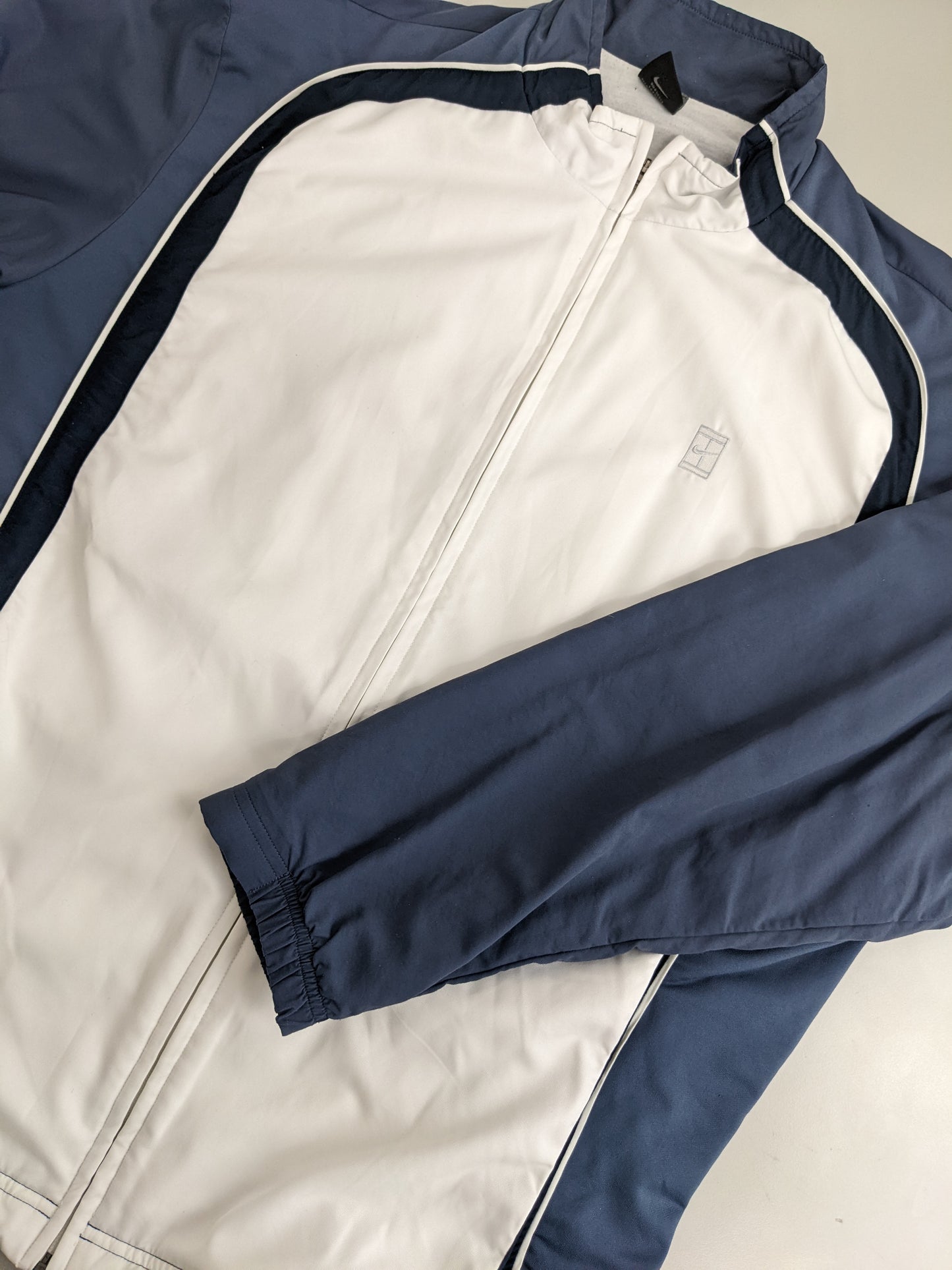 00s Nike Court Jacket White Grey L