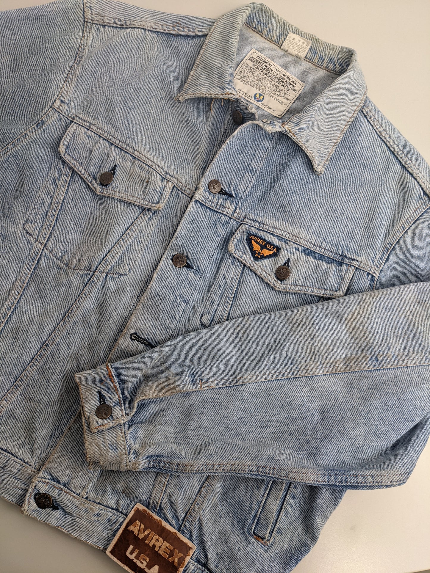 90s Avirex Jeans Jacket Blue M
