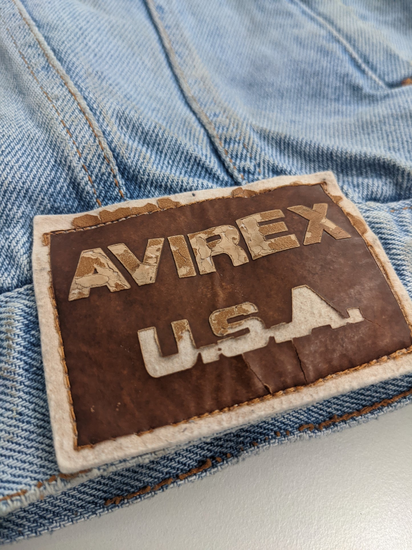 90s Avirex Jeans Jacket Blue M