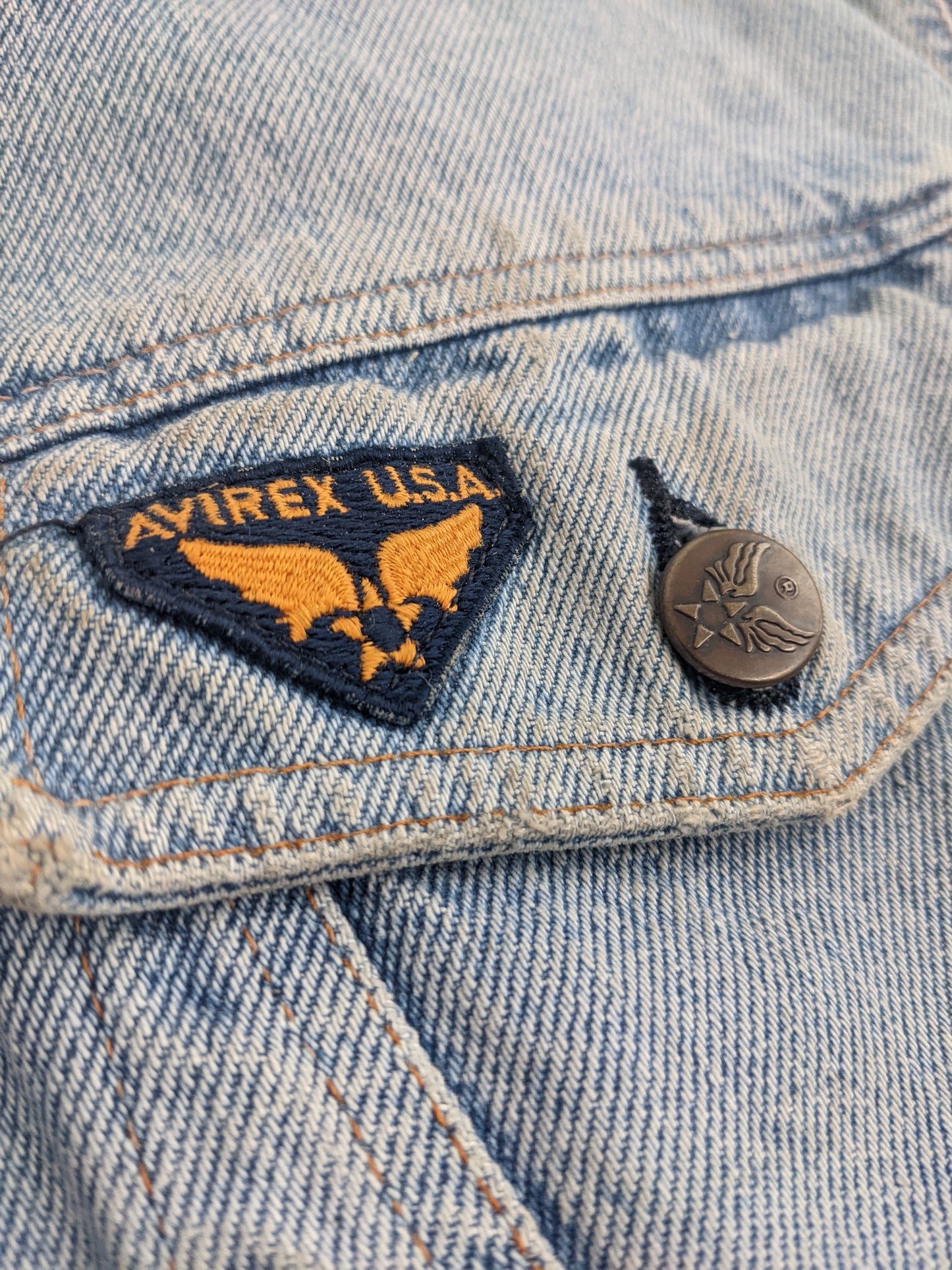 90s Avirex Jeans Jacket Blue M