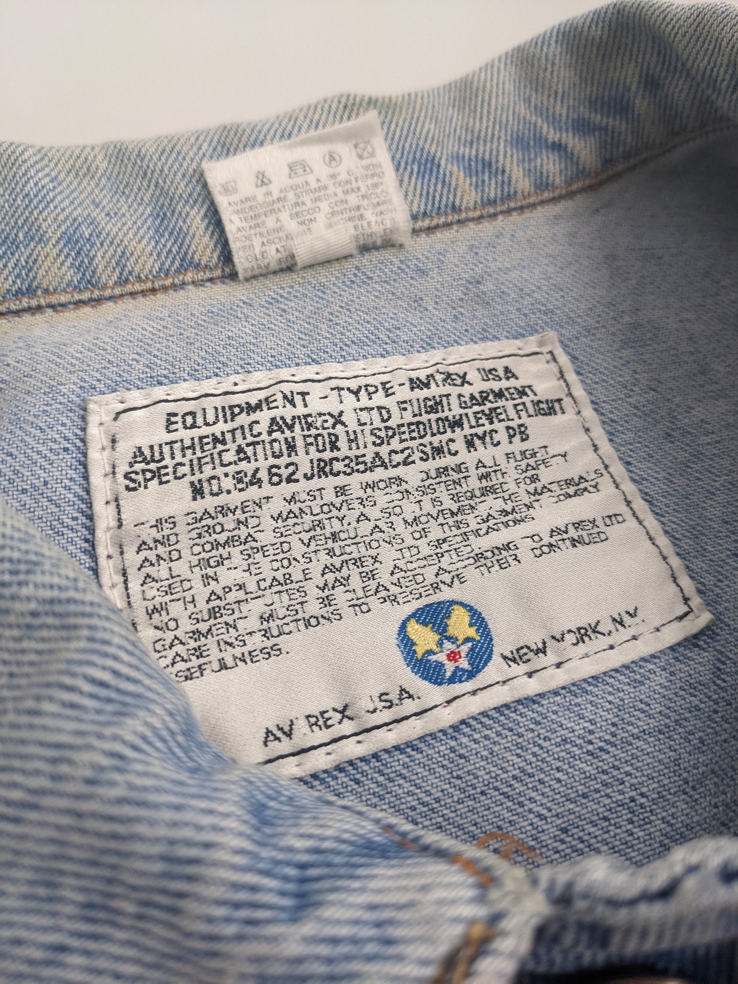 90s Avirex Jeans Jacket Blue M