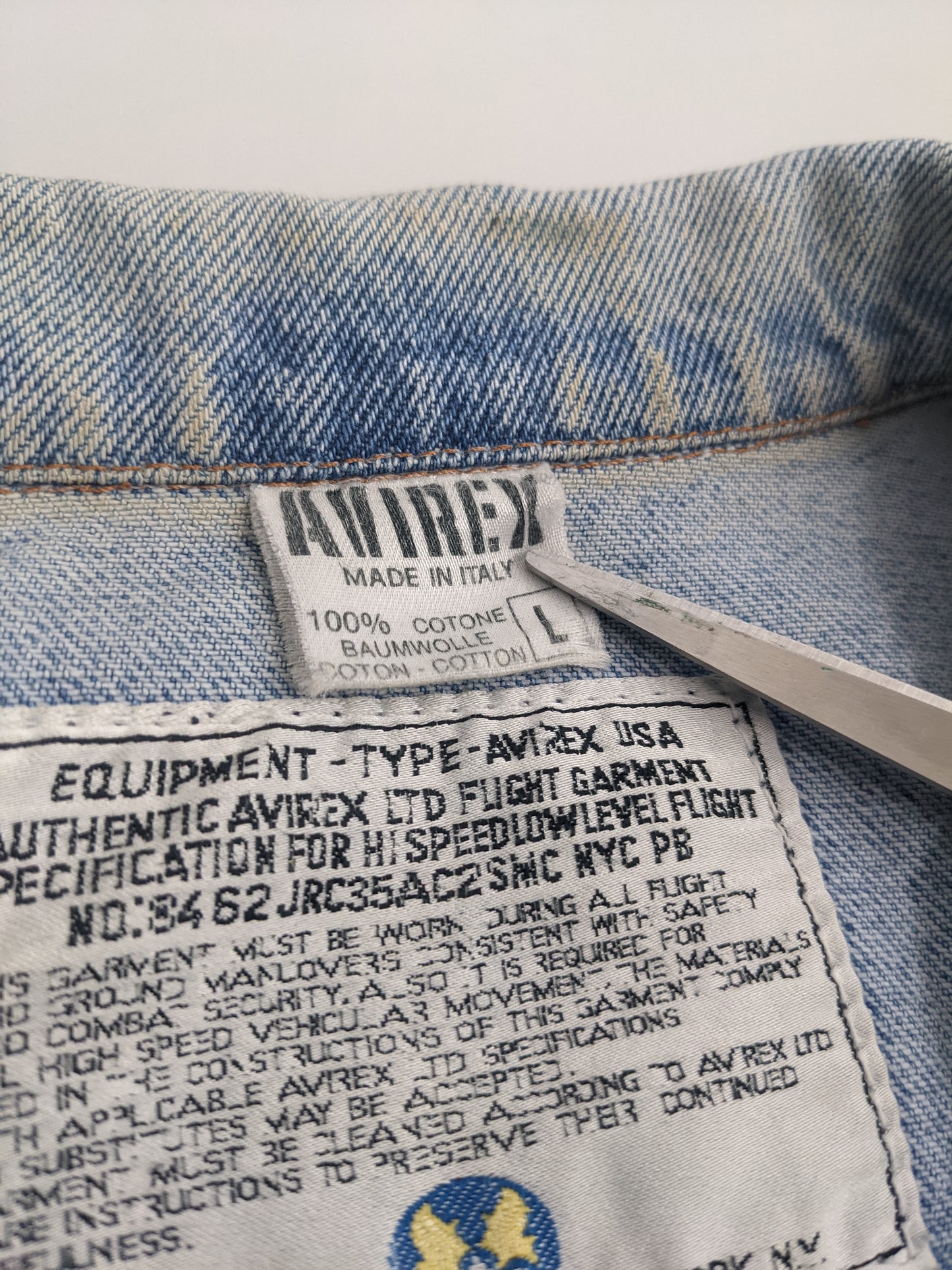 90s Avirex Jeans Jacket Blue M