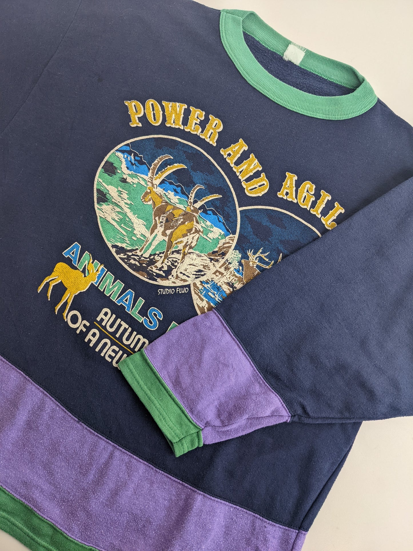 80s Studio Fluo Sweatshirt Blue Purple M