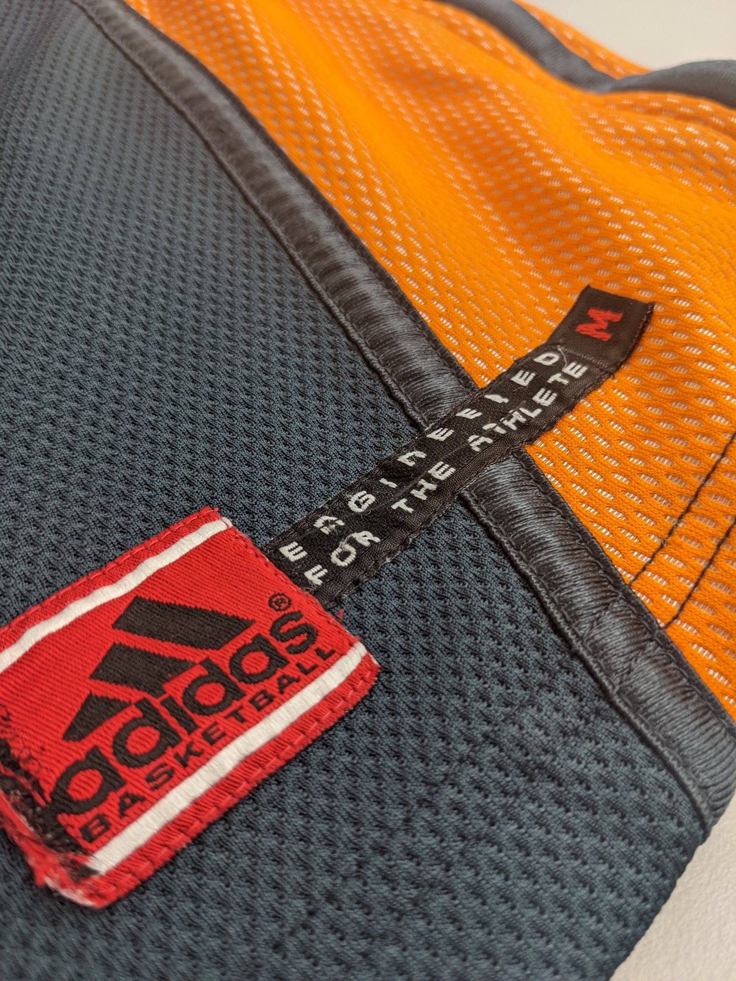 90s Adidas Basketball Longsleeve Grey Orange M