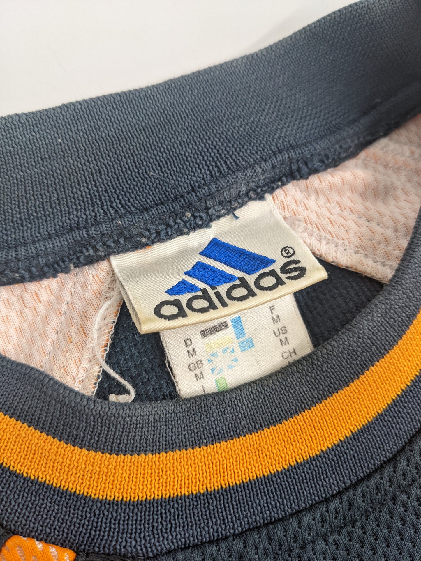 90s Adidas Basketball Longsleeve Grey Orange M