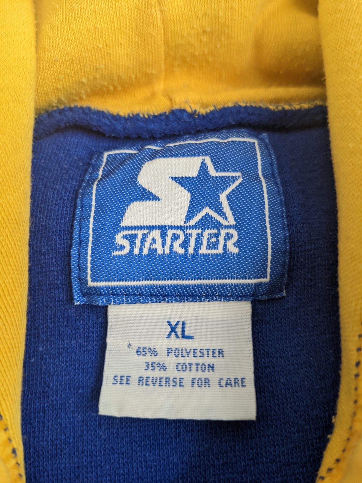 90s Starter St. Louis Blues NHL Hoodie Blue Yellow XL