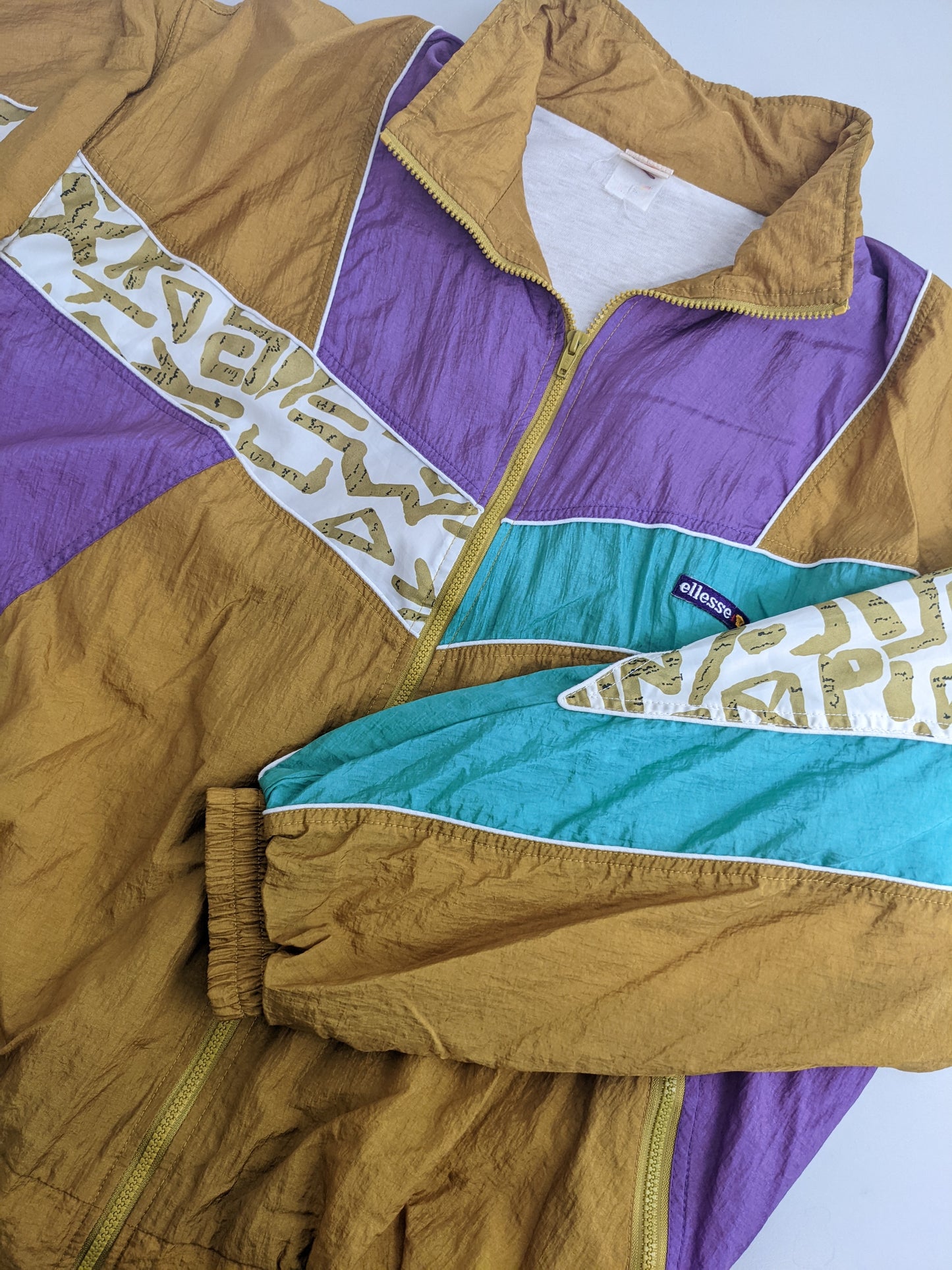 80s Ellesse Trackjacket Yellow Purple XL
