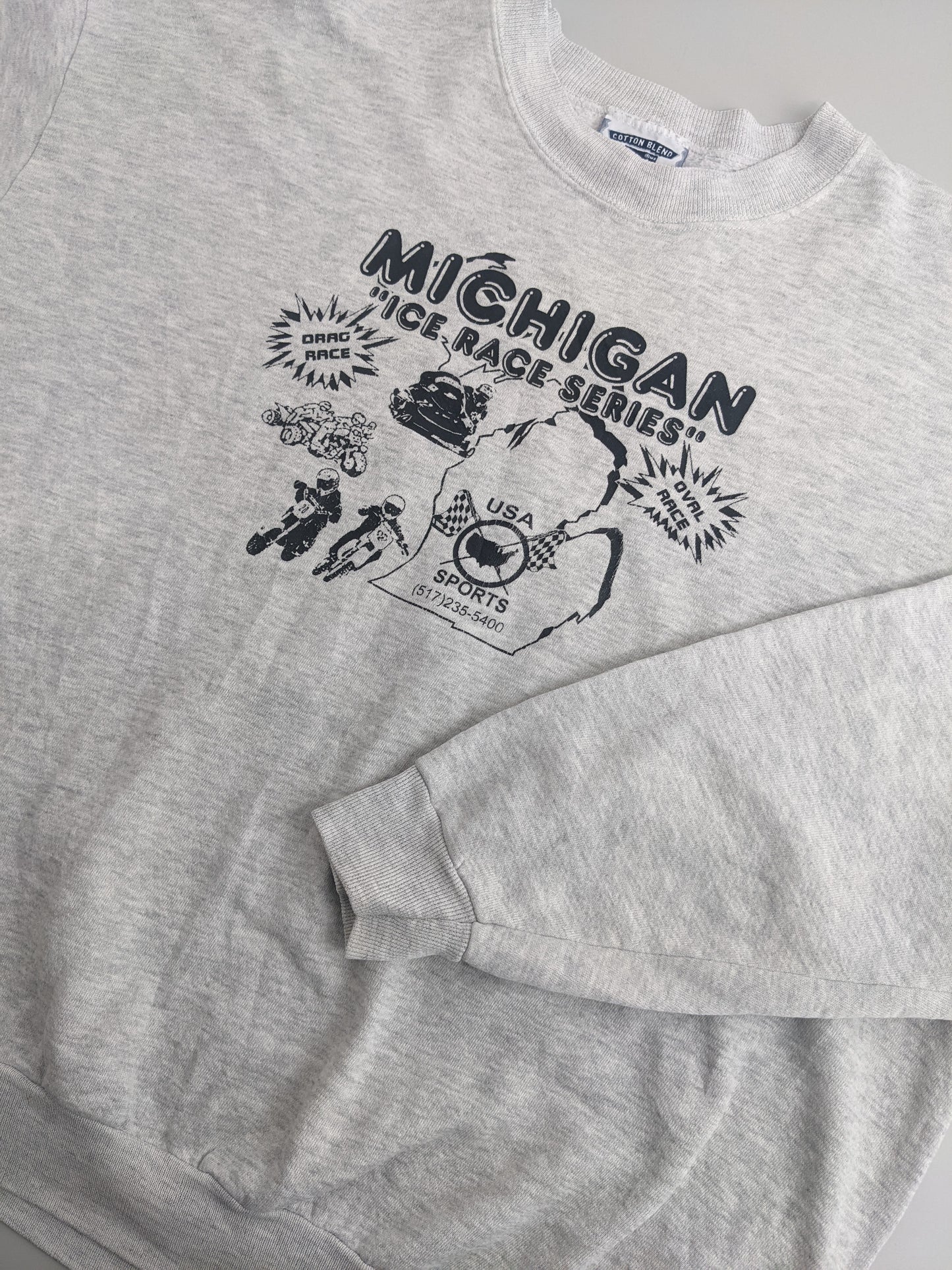 90s Lee Sport Ice Racing Series Sweatshirt Grey XL/XXL