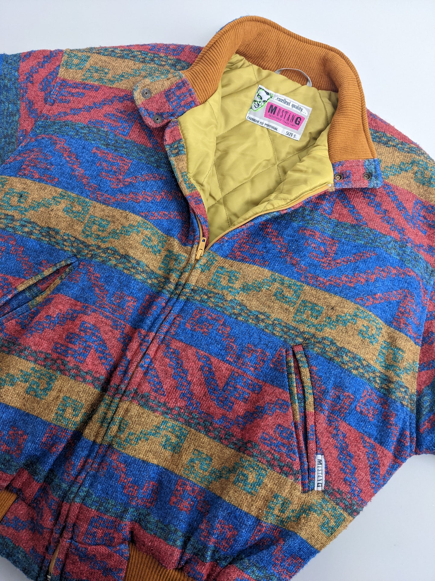 80s Mustang Jacket Red Yellow S