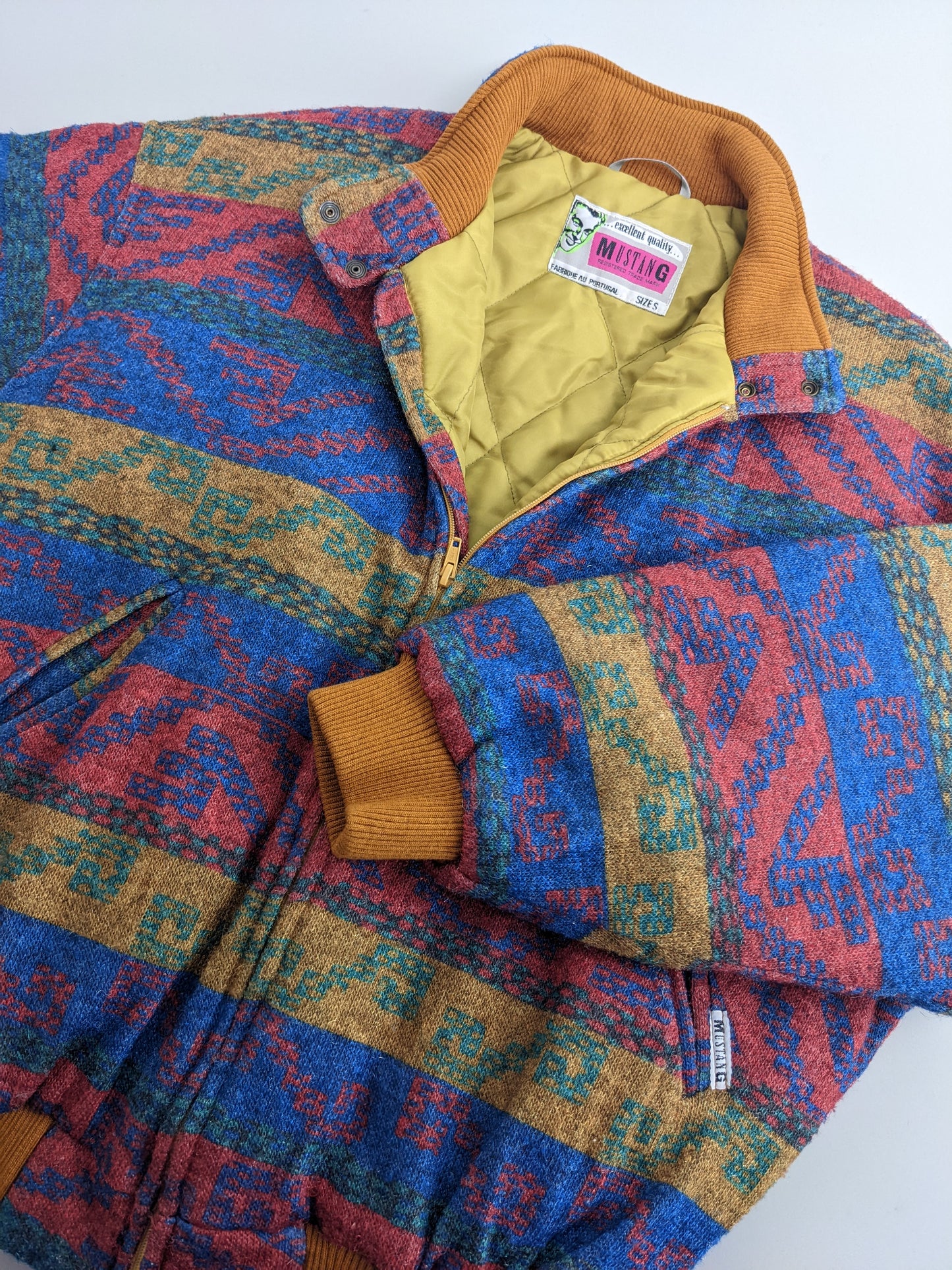 80s Mustang Jacket Red Yellow S