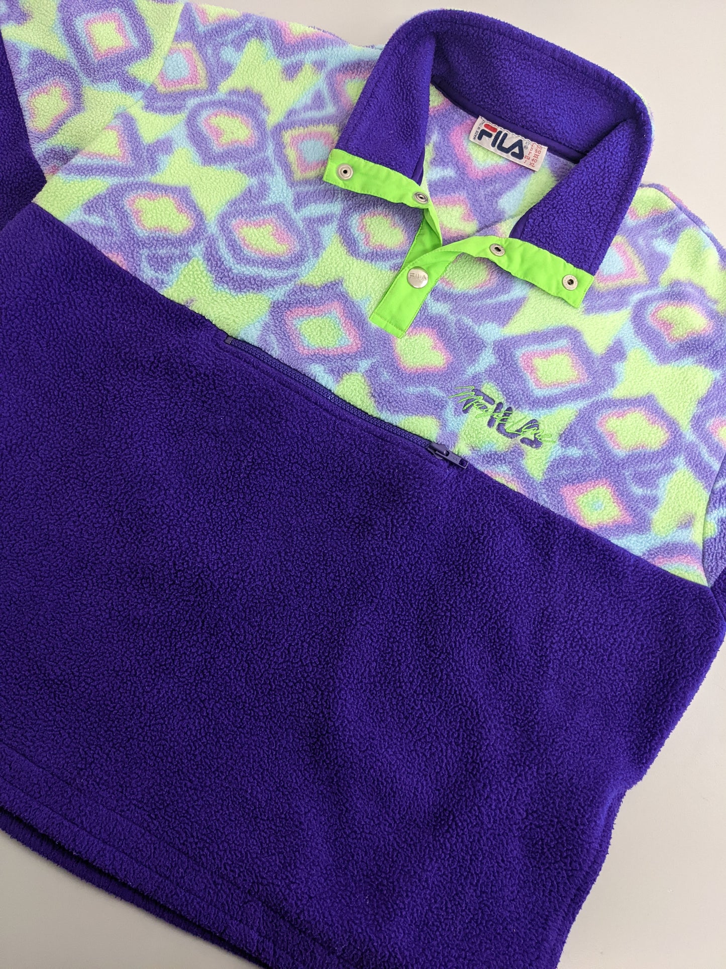 90s FILA Magic Line Fleece Purple Neon L