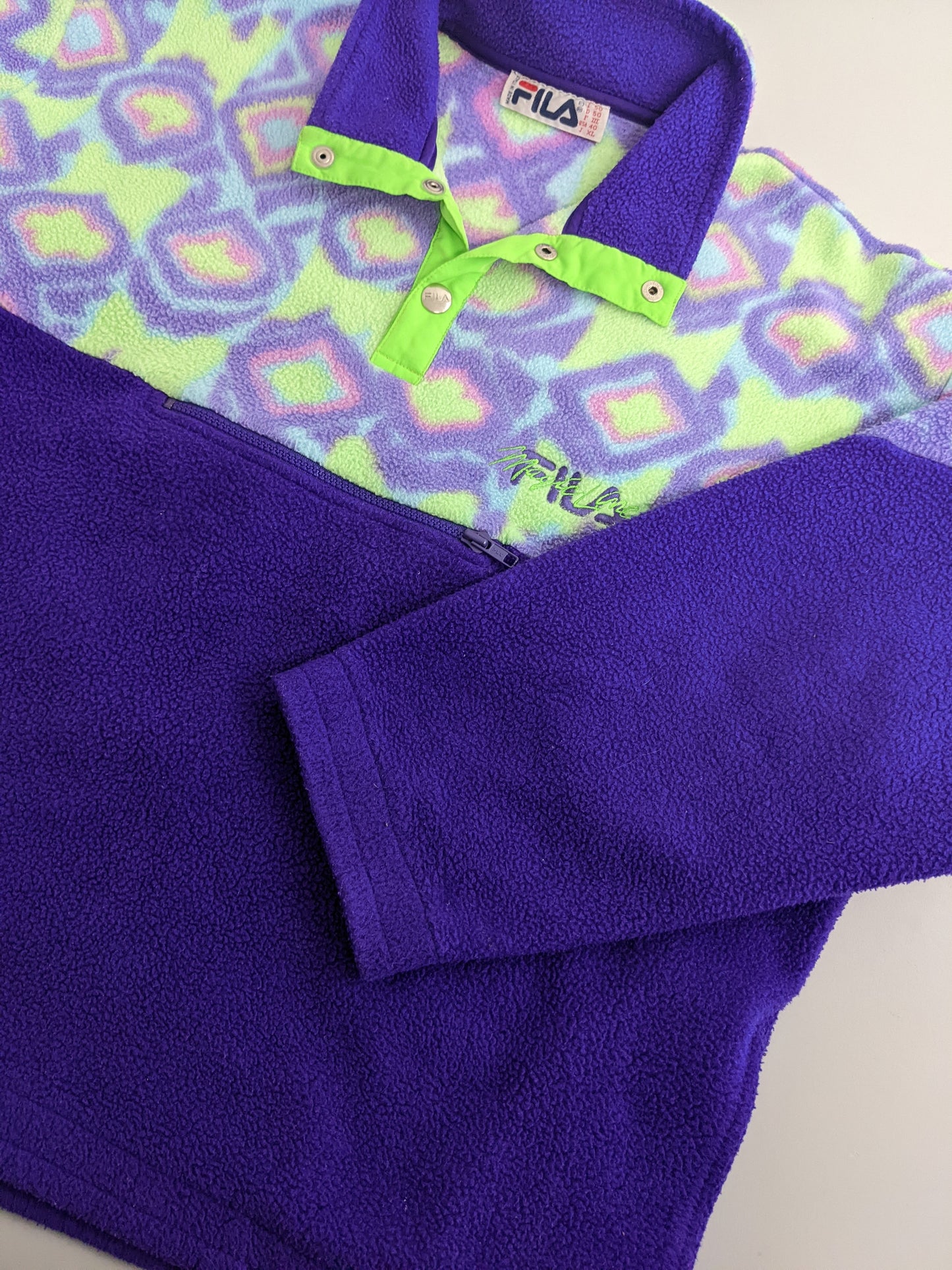 90s FILA Magic Line Fleece Purple Neon L