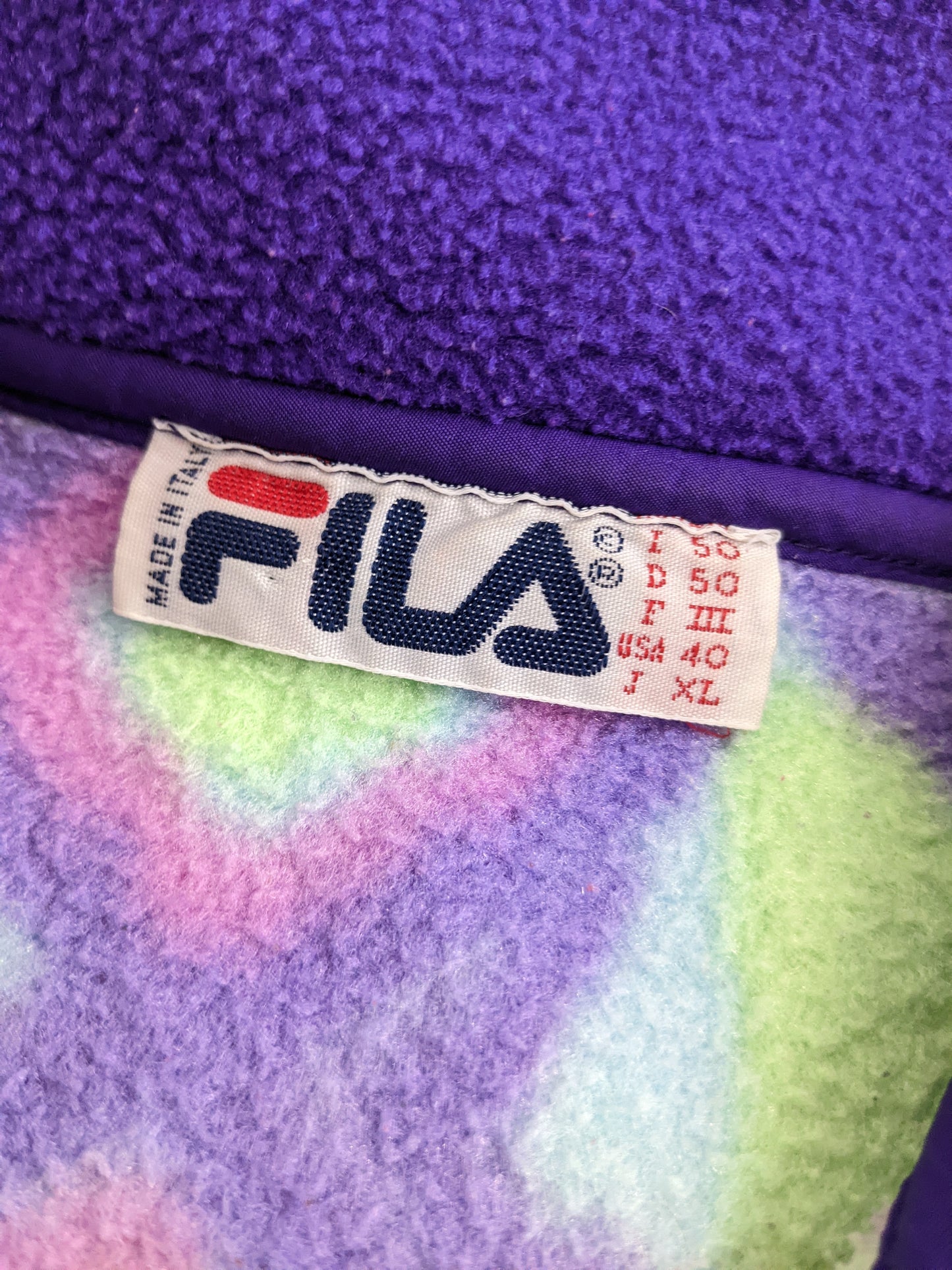 90s FILA Magic Line Fleece Purple Neon L