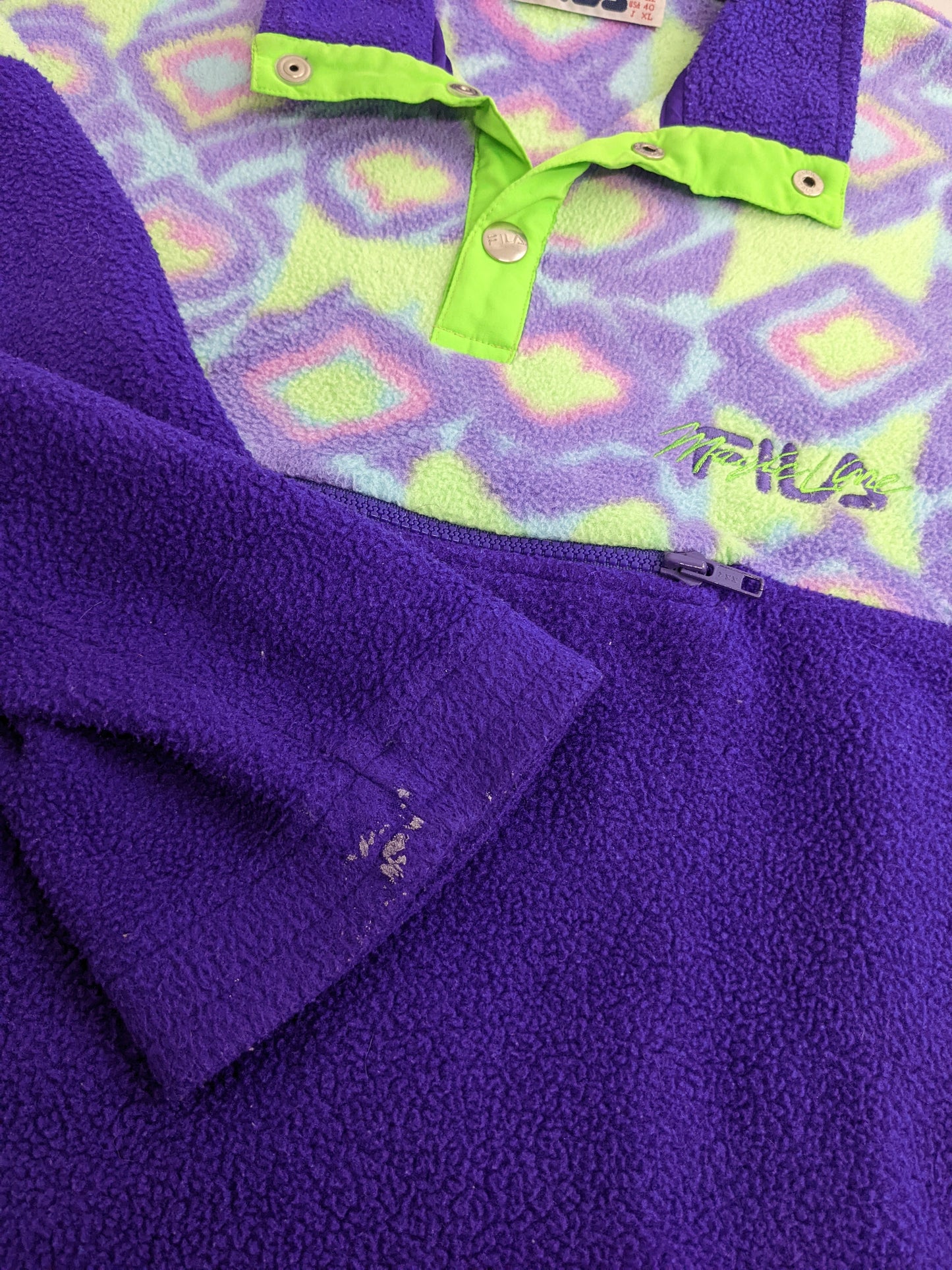 90s FILA Magic Line Fleece Purple Neon L
