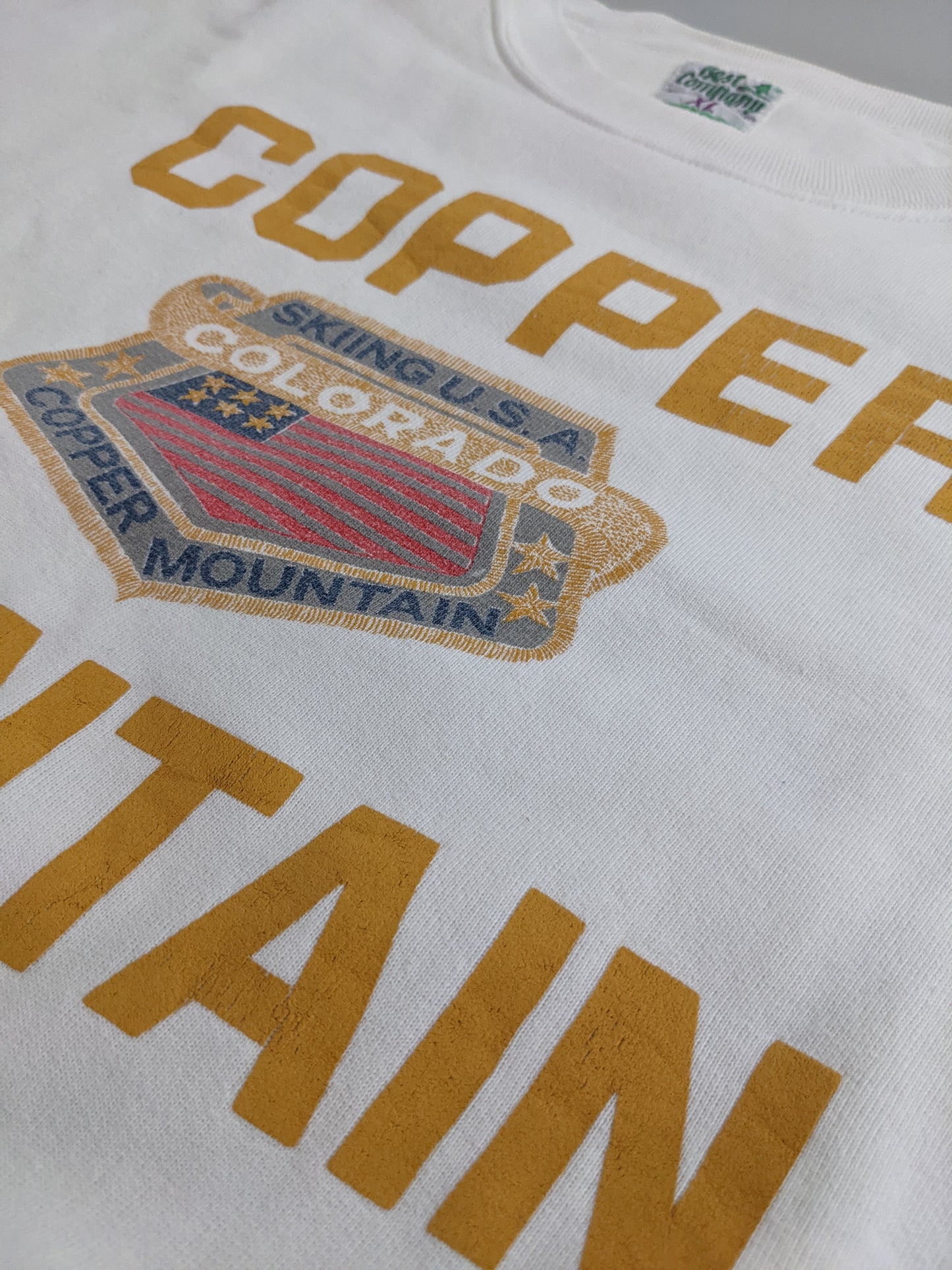 90s Best Company Sweatshirt White Yellow L/XL