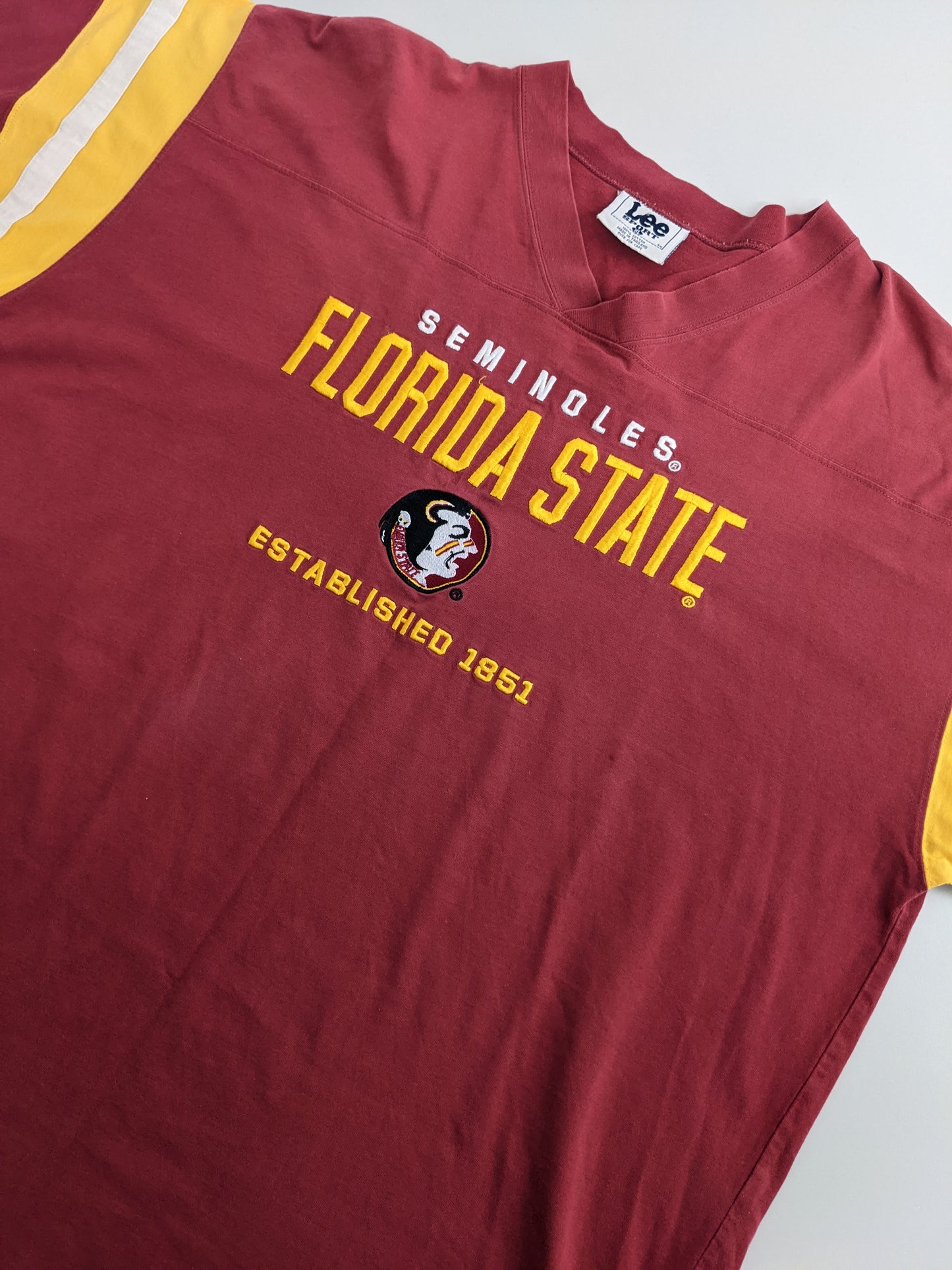 90s Lee Sport Florida State Seminoles NCAA T-Shirt Red Yellow XL