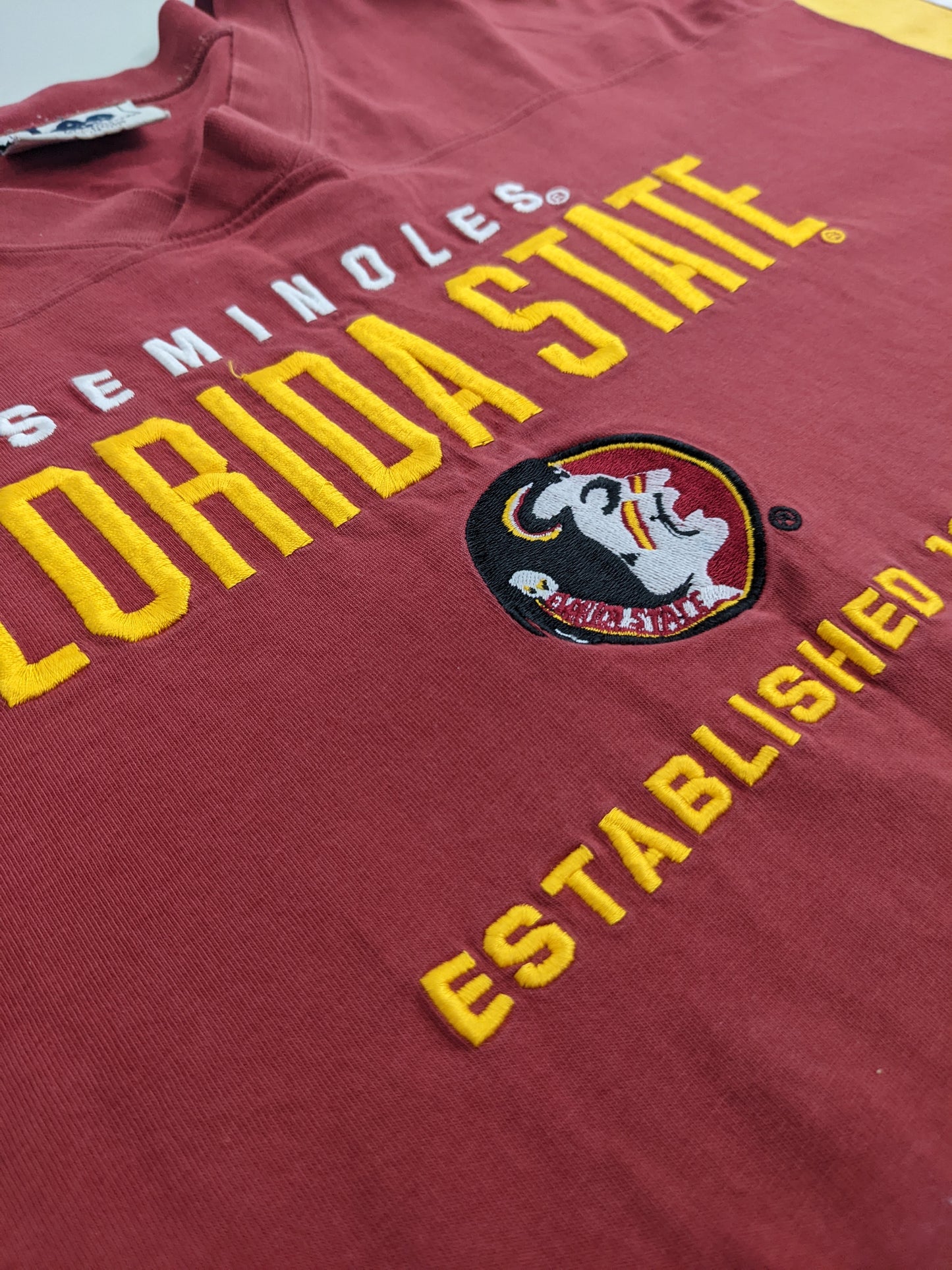 90s Lee Sport Florida State Seminoles NCAA T-Shirt Red Yellow XL