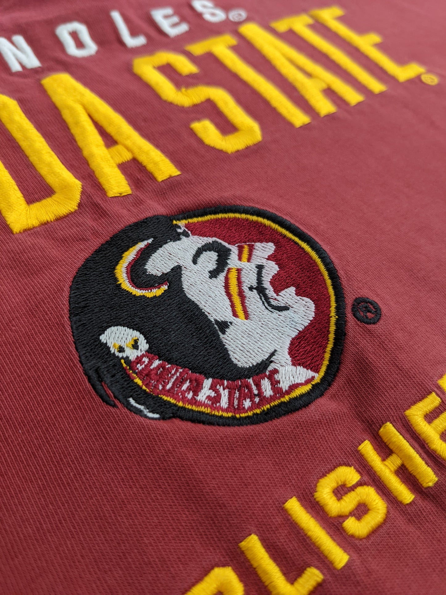 90s Lee Sport Florida State Seminoles NCAA T-Shirt Red Yellow XL