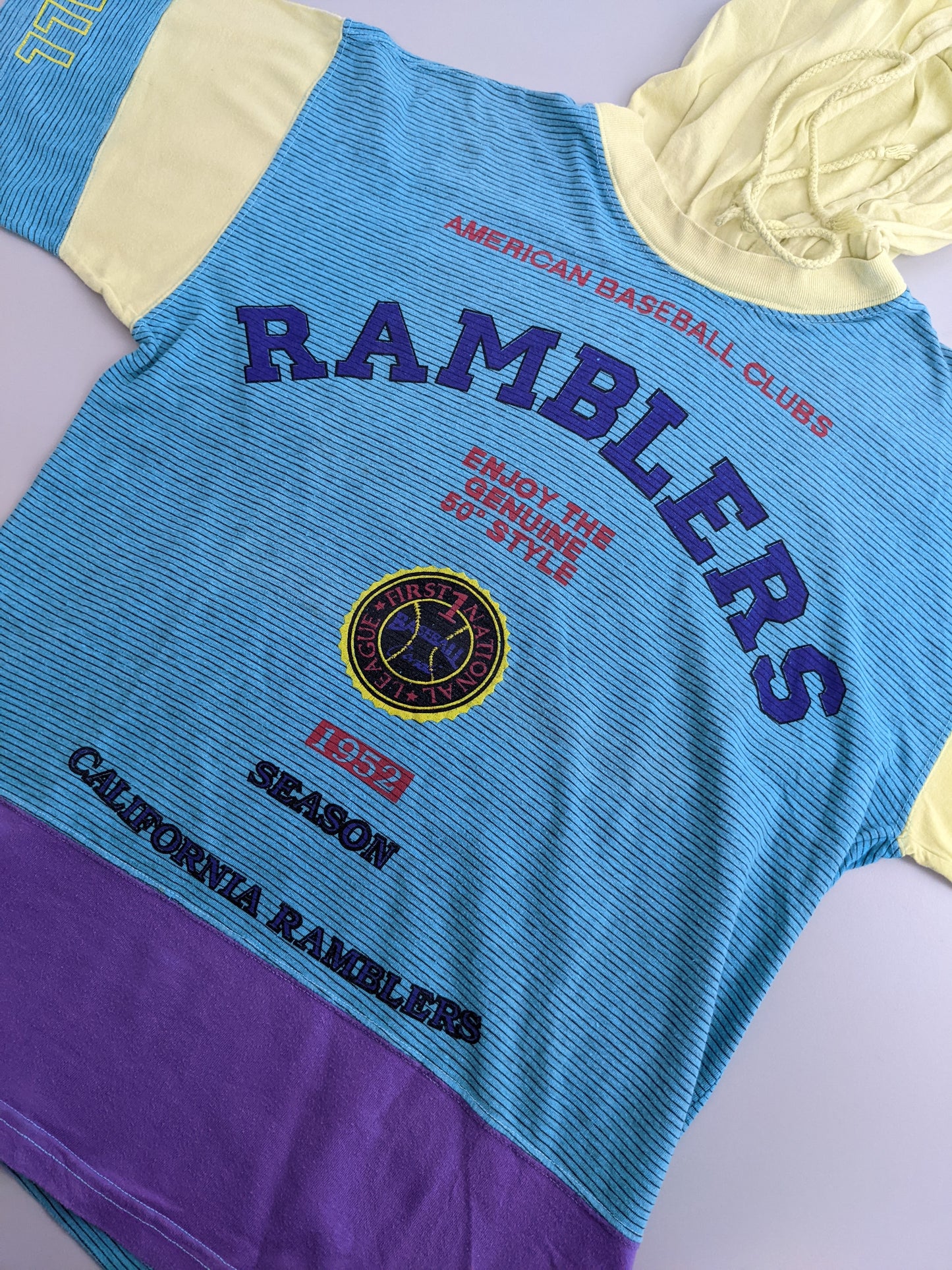 80s Unbranded T-Shirt Blue Yellow S/M